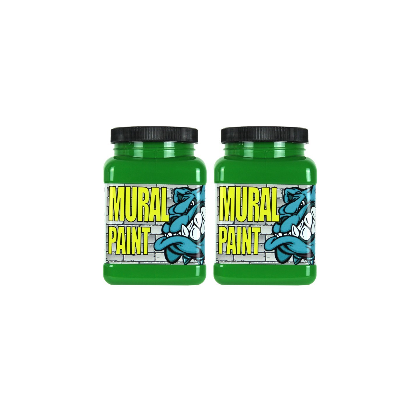 Chroma Mural Paint, Pint, T-Rex (Brilliant Green), Pack of 2