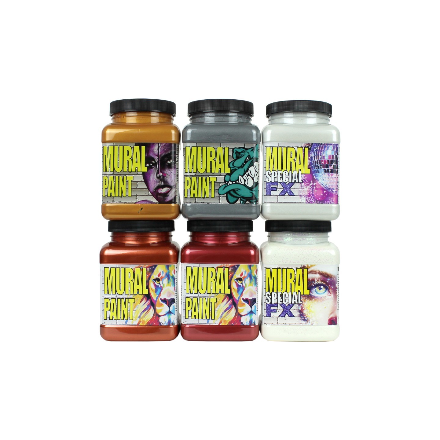 Chroma Mural Paint, Pint, 6 Metallic Colors Set