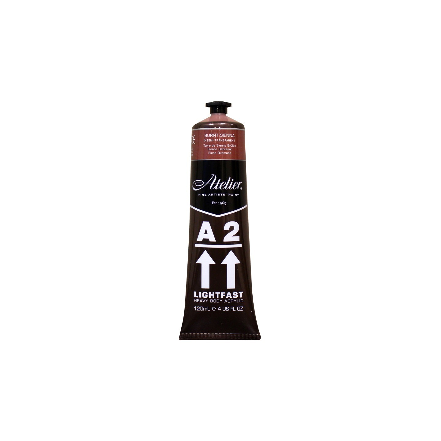 Atelier A2 Heavy Body Lightfast Artist Acrylic, 4 oz., Burnt Sienna