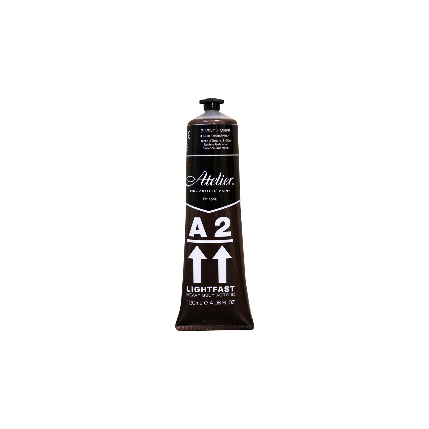 Atelier A2 Heavy Body Lightfast Artist Acrylic, 4 oz., Burnt Umber