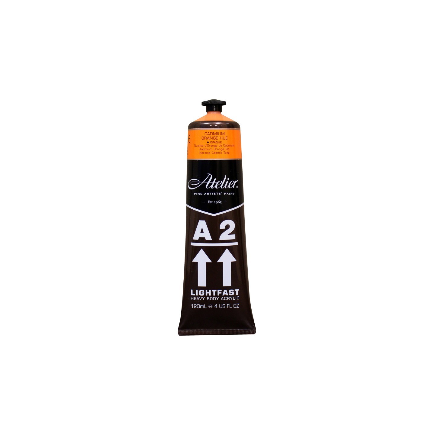 Atelier A2 Heavy Body Lightfast Artist Acrylic, 4 oz., Cadmium Orange Hue