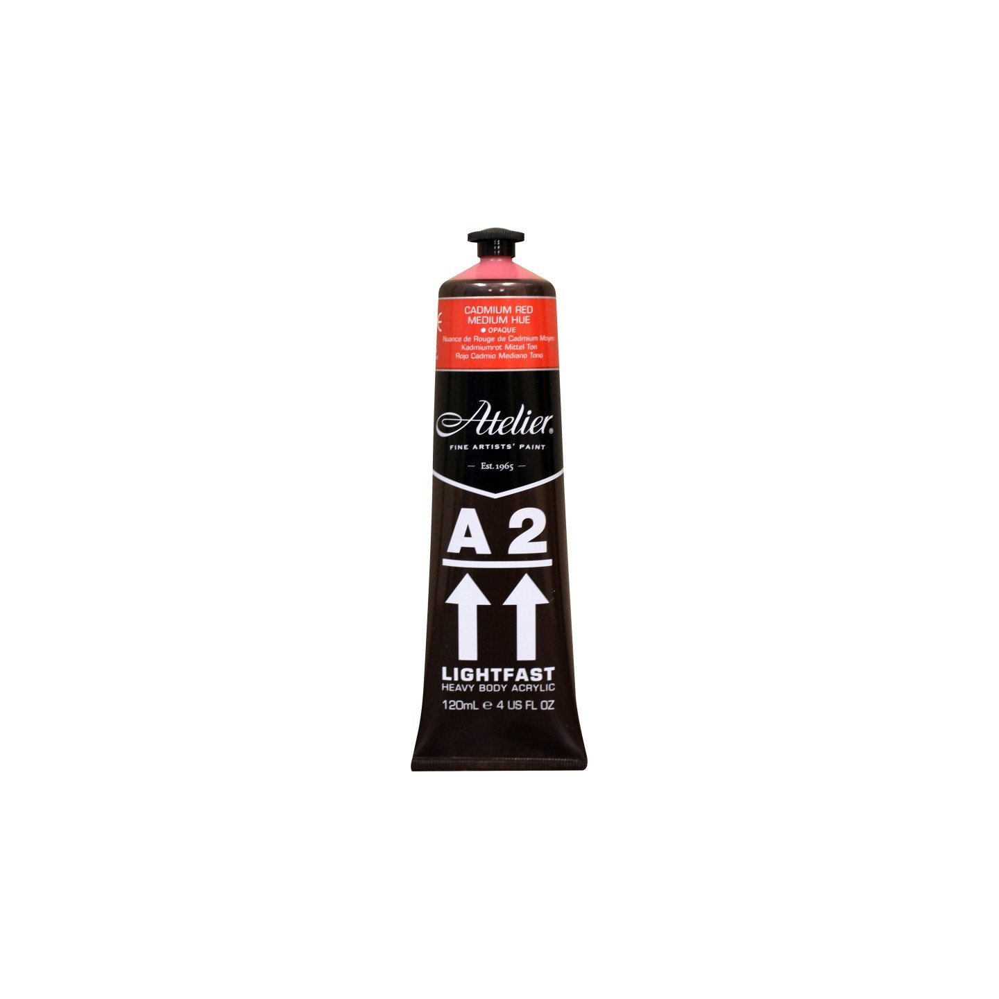 Atelier A2 Heavy Body Lightfast Artist Acrylic, 4 oz., Cadmium Red Medium Hue
