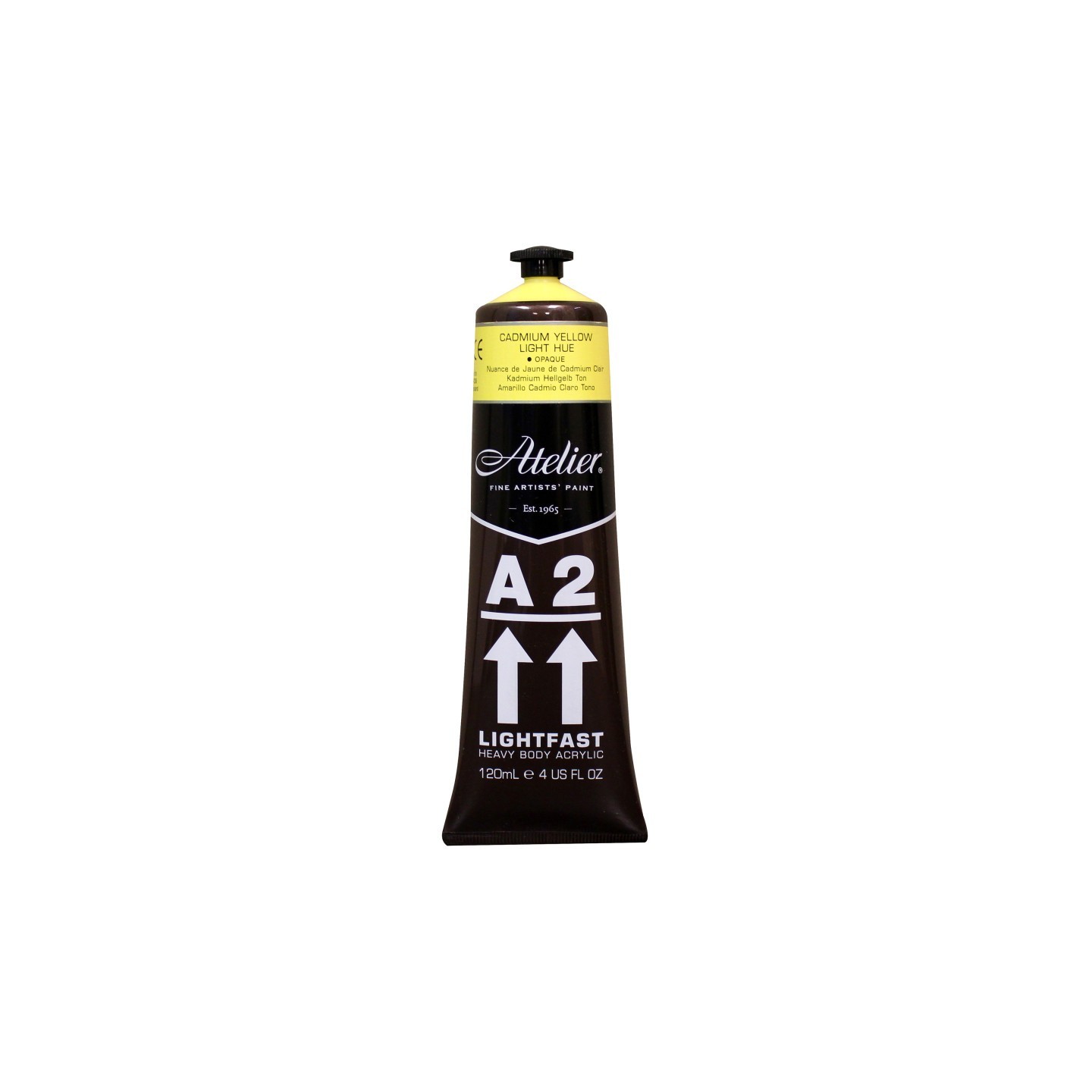 Atelier A2 Heavy Body Lightfast Artist Acrylic, 4 oz., Cadmium Yellow Light Hue