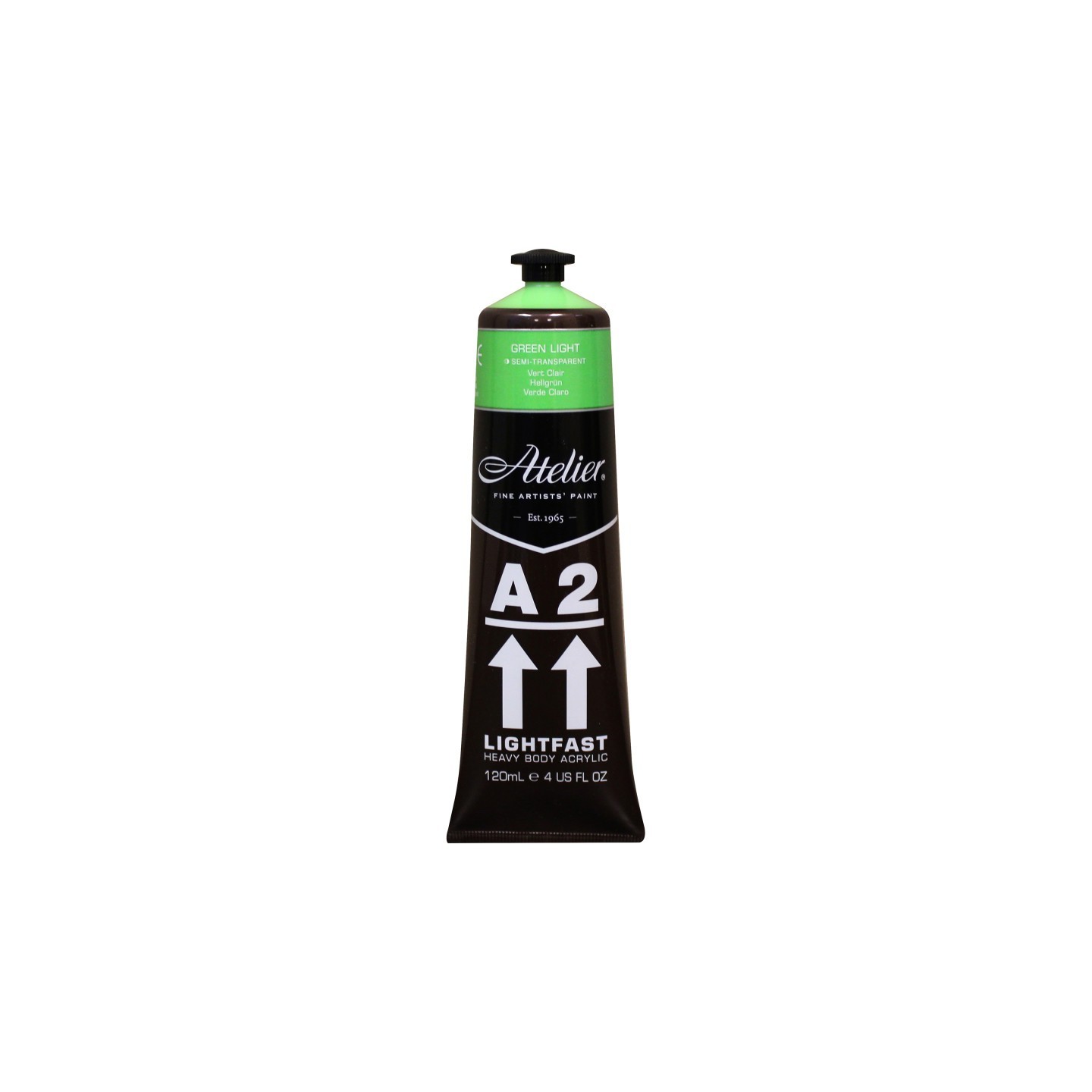 Atelier A2 Heavy Body Lightfast Artist Acrylic, 4 oz., Green Light