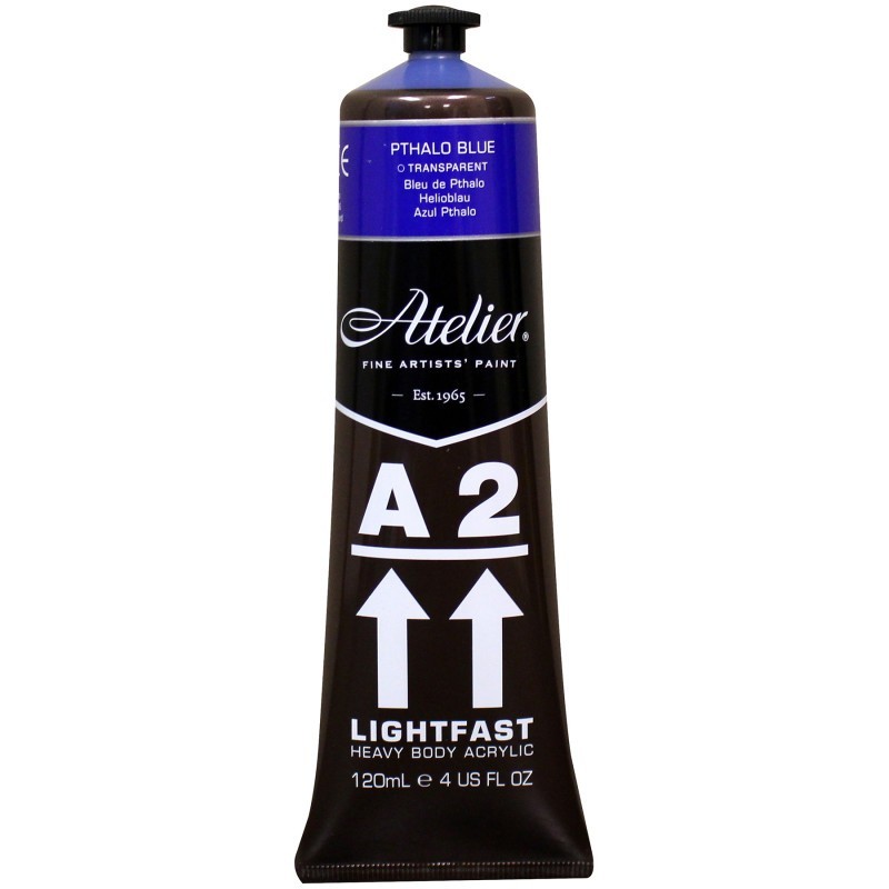 Atelier A2 Heavy Body Lightfast Artist Acrylic, 4 oz., Pthalo Blue