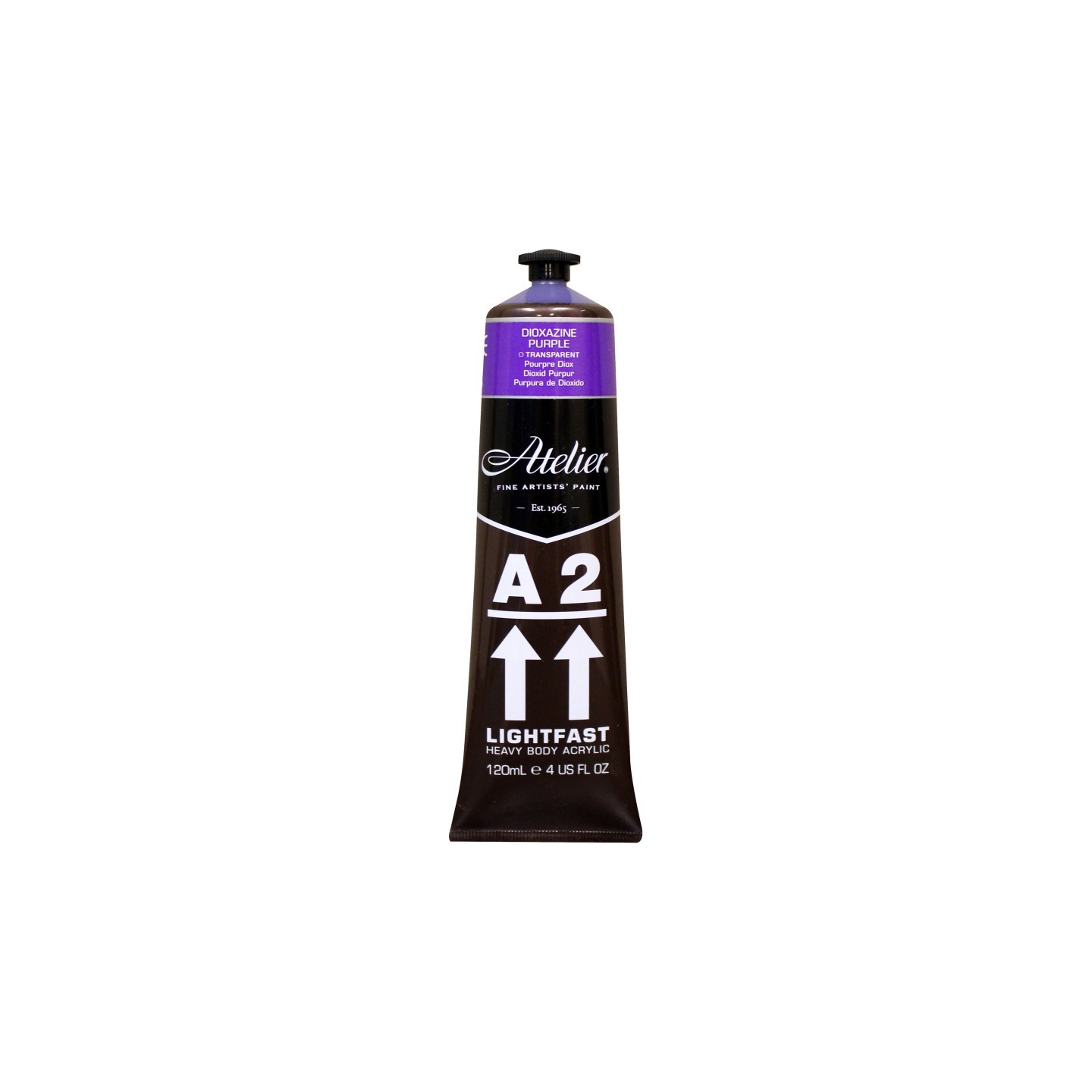 Atelier A2 Heavy Body Lightfast Artist Acrylic, 4 oz., Dioxazine Purple Hue