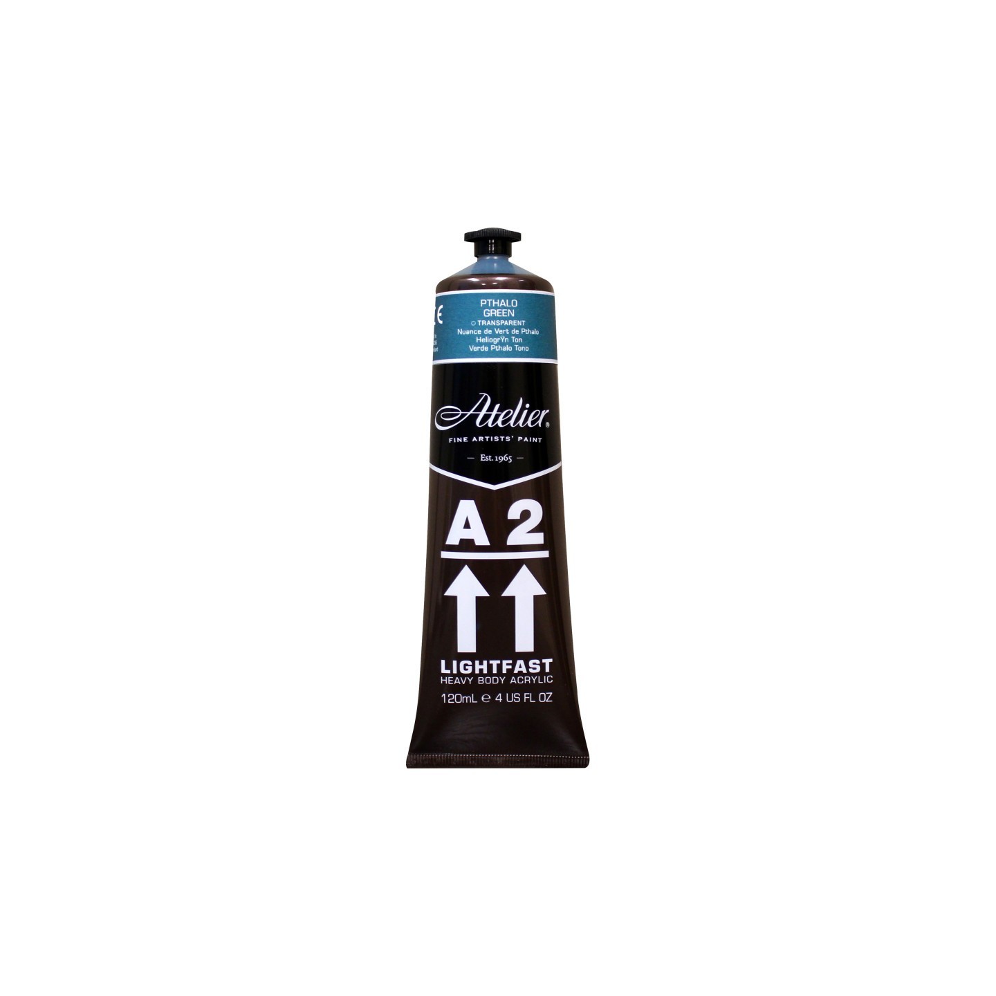Atelier A2 Heavy Body Lightfast Artist Acrylic, 4 oz., Pthalo Green Hue