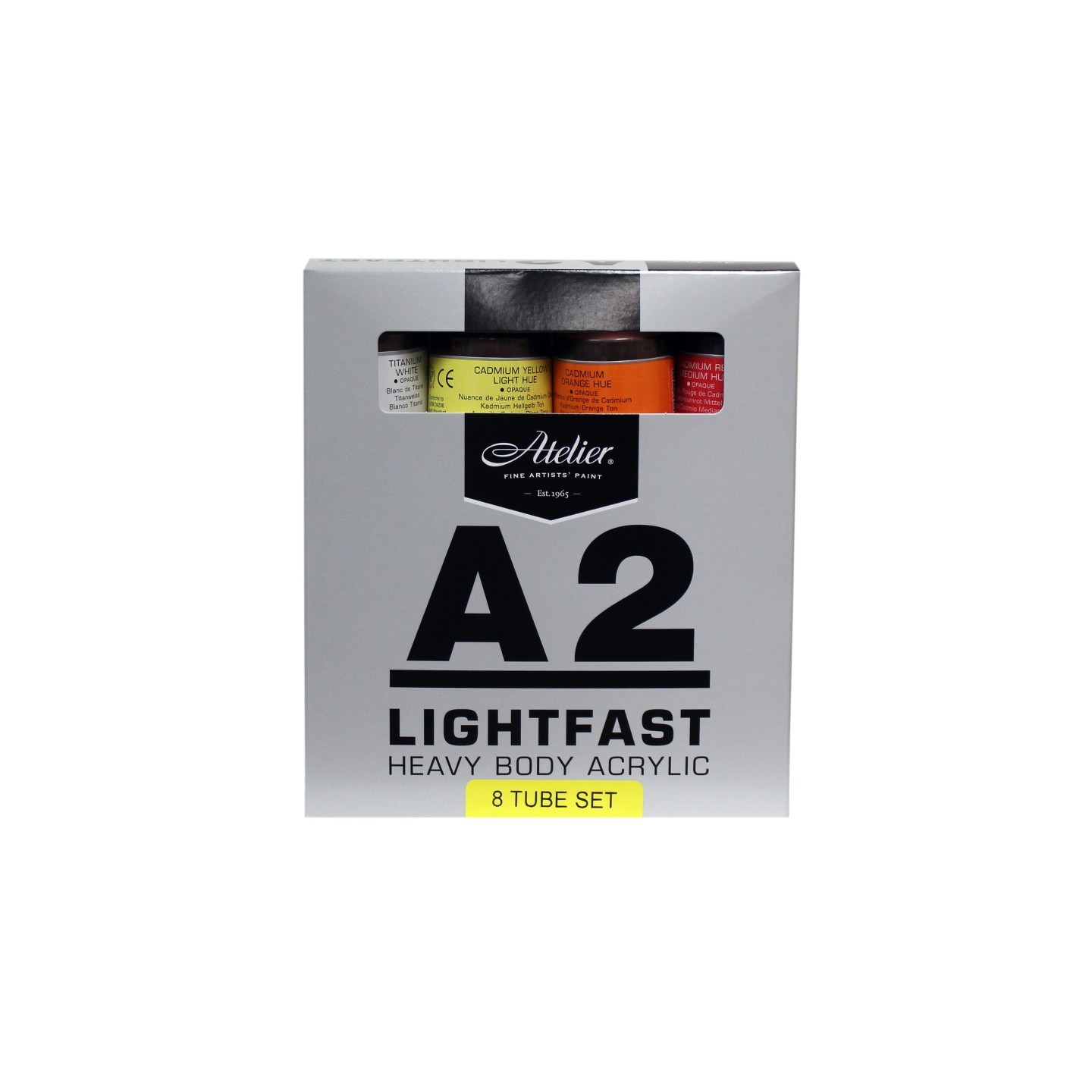 Atelier A2 Heavy Body Lightfast Artist Acrylic, 120 ml Tubes, 8 Color Set