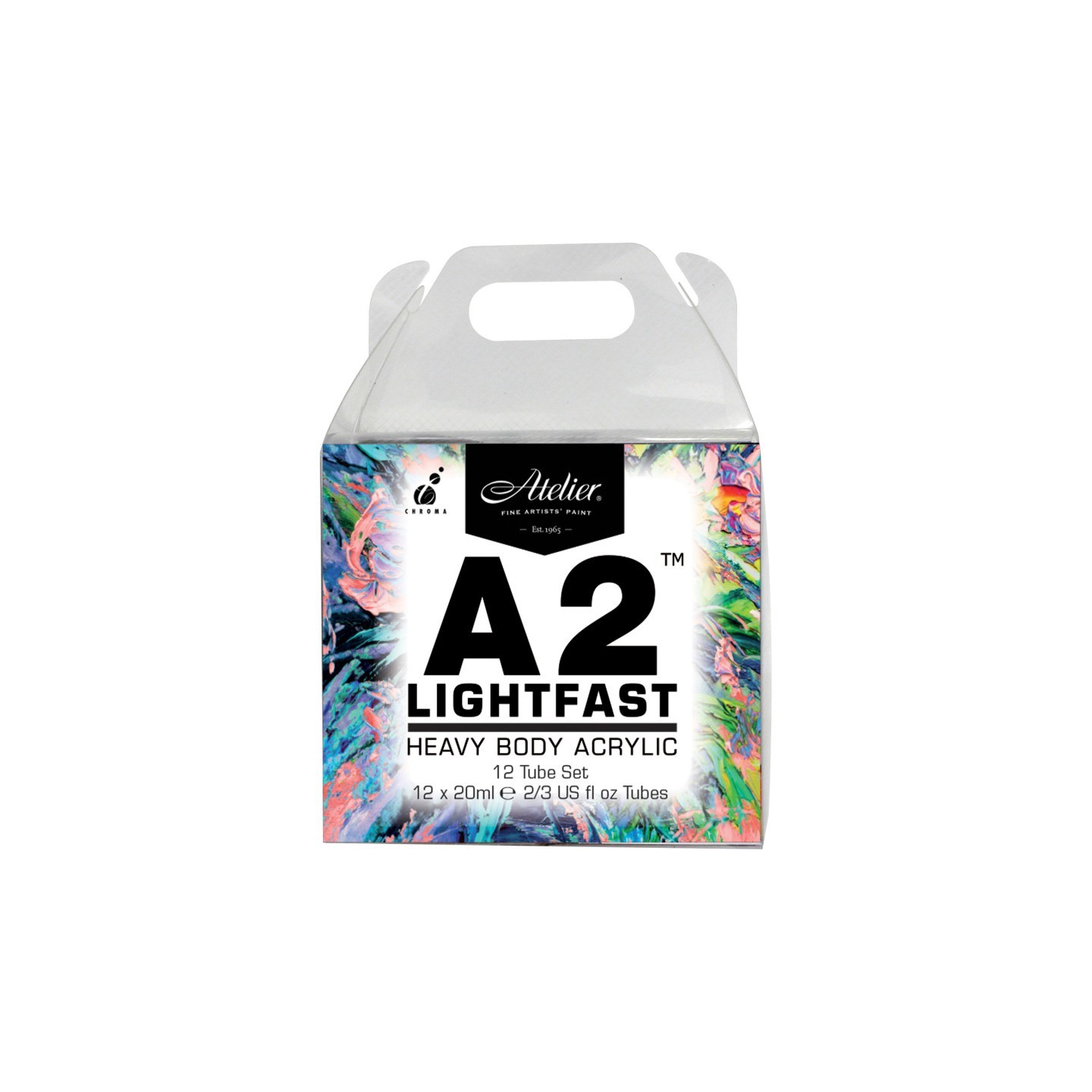 Atelier A2 Heavy Body Lightfast Artist Acrylic, 20 ml Tubes, 12 Color Set