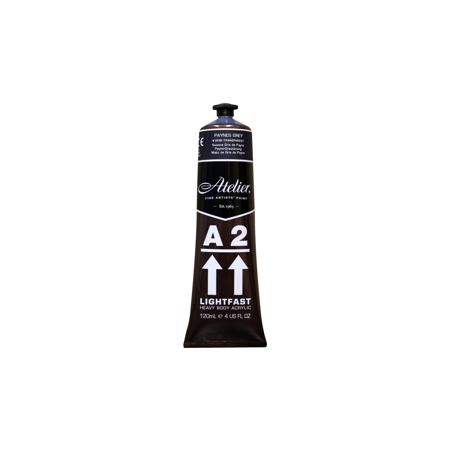 Atelier A2 Heavy Body Lightfast Artist Acrylic, 4 oz., Paynes Grey Hue