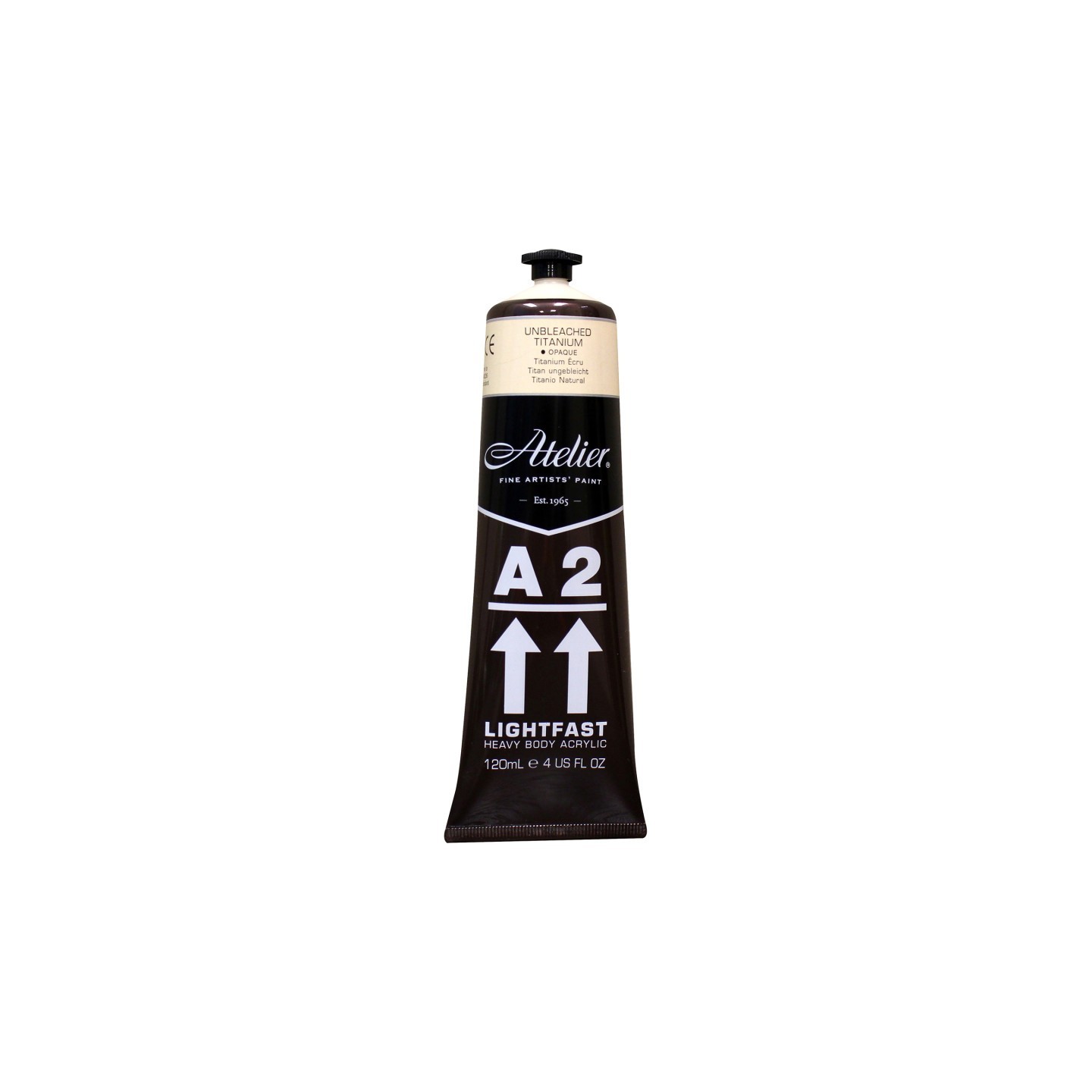 Atelier A2 Heavy Body Lightfast Artist Acrylic, 4 oz., Unbleached Titanium