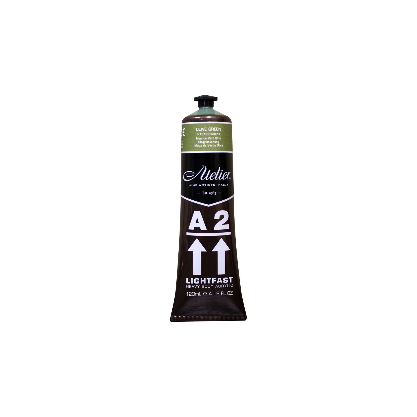 Atelier A2 Heavy Body Lightfast Artist Acrylic, 4 oz., Olive Green Hue