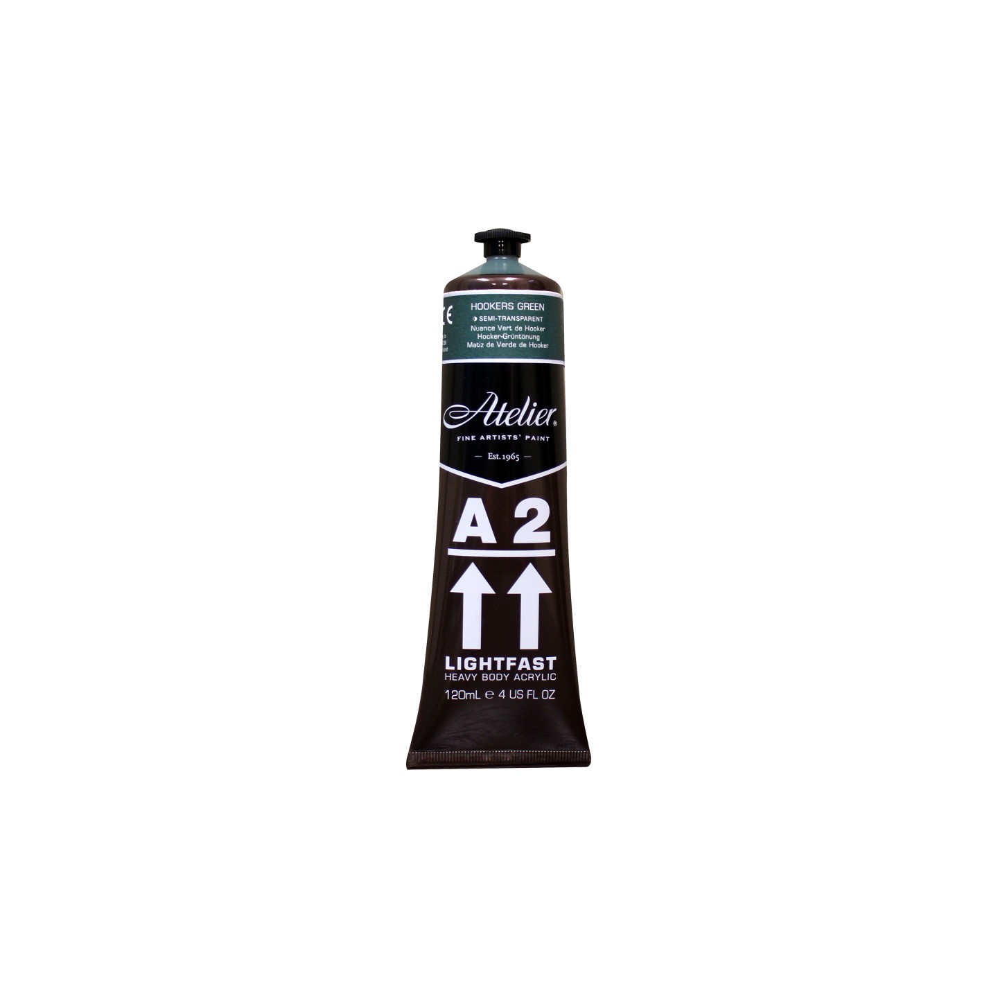 Atelier A2 Heavy Body Lightfast Artist Acrylic, 4 oz., Hookers Green Hue (Forest Green Hue)