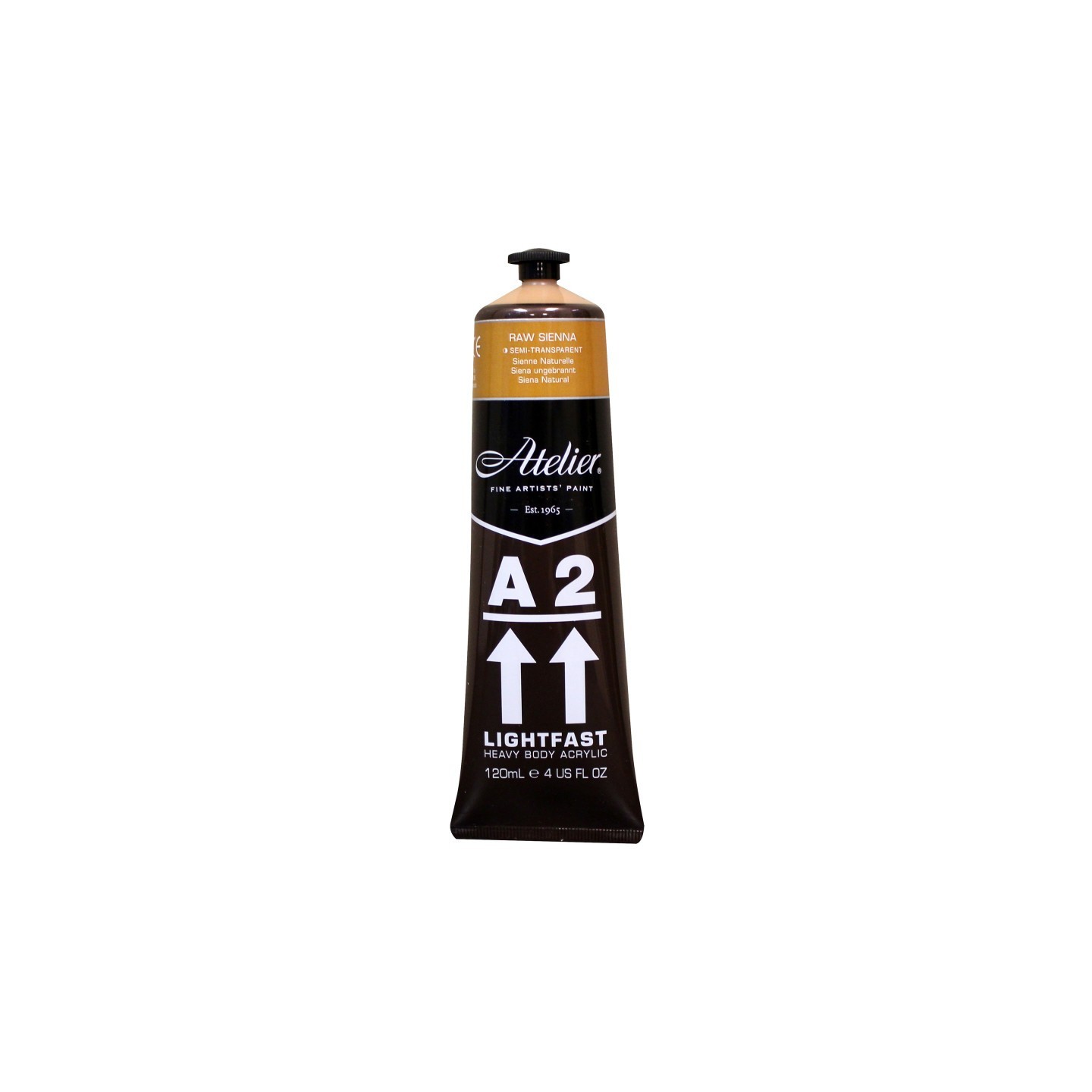 Atelier A2 Heavy Body Lightfast Artist Acrylic, 4 oz., Raw Sienna