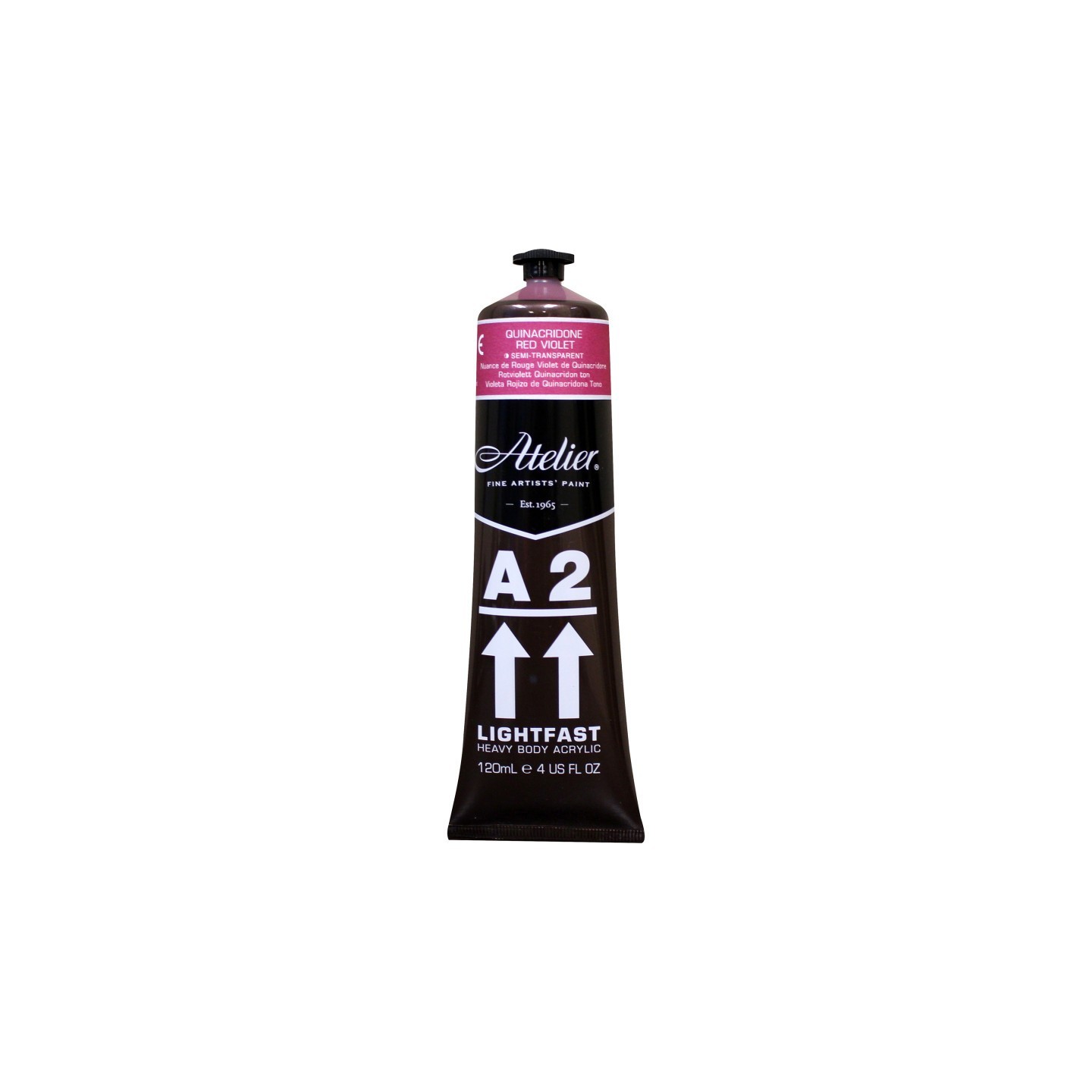 Atelier A2 Heavy Body Lightfast Artist Acrylic, 4 oz., Quinacridone Red Violet Hue