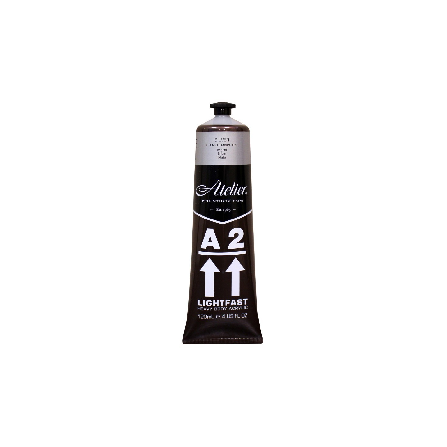 Atelier A2 Heavy Body Lightfast Artist Acrylic, 4 oz., Silver