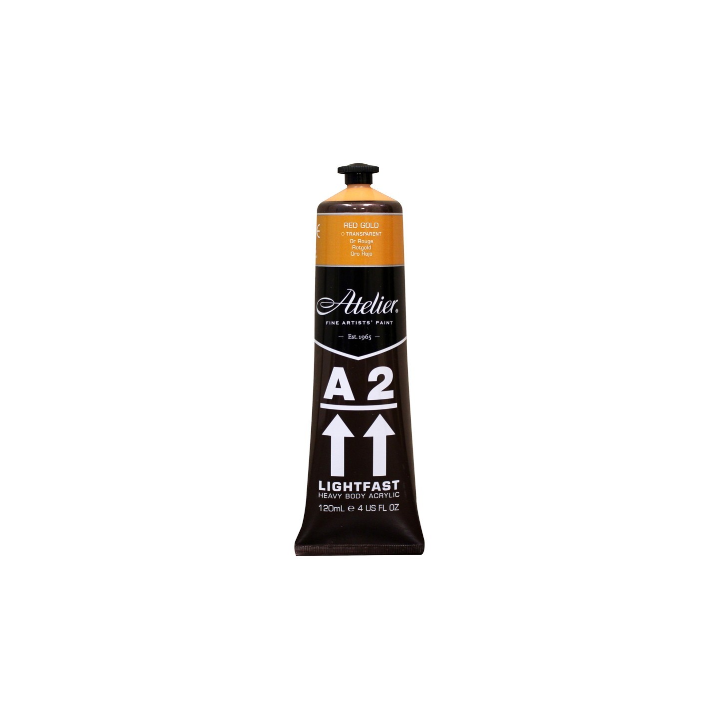 Atelier A2 Heavy Body Lightfast Artist Acrylic, 4 oz., Red Gold