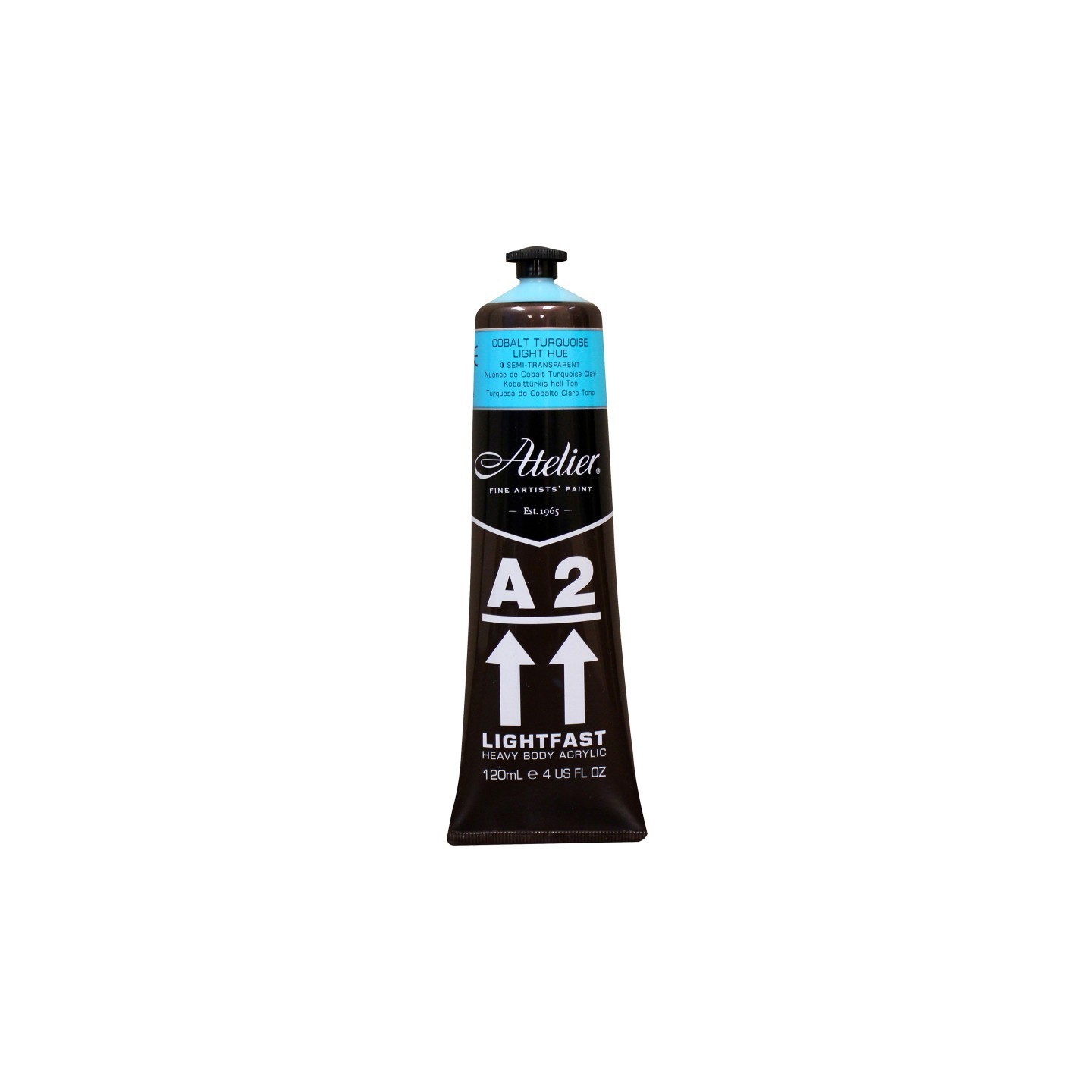 Atelier A2 Heavy Body Lightfast Artist Acrylic, 4 oz., Cobalt Turquoise Light Hue