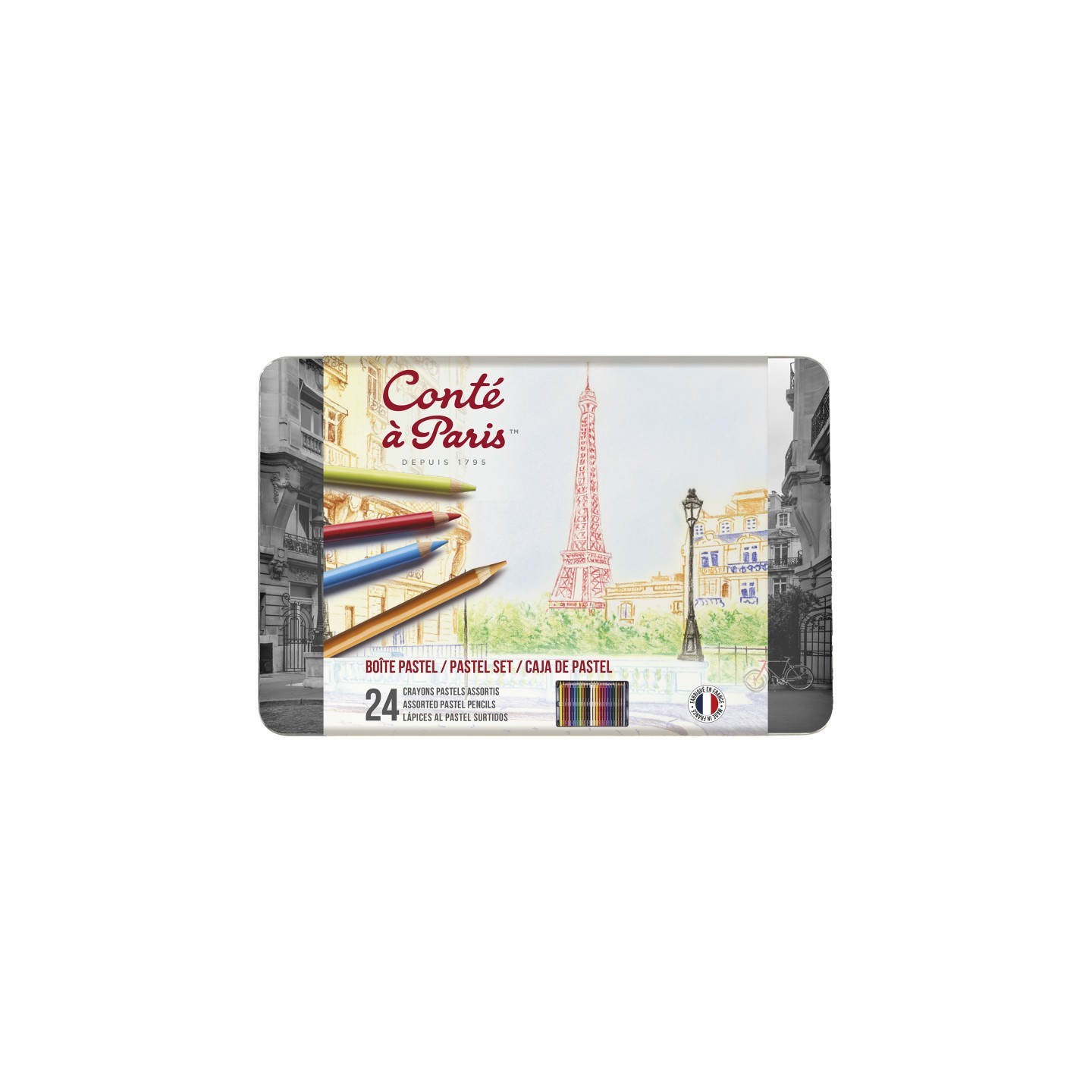 Conté à Paris Pastel Pencils, Assorted Colors, Set of 24