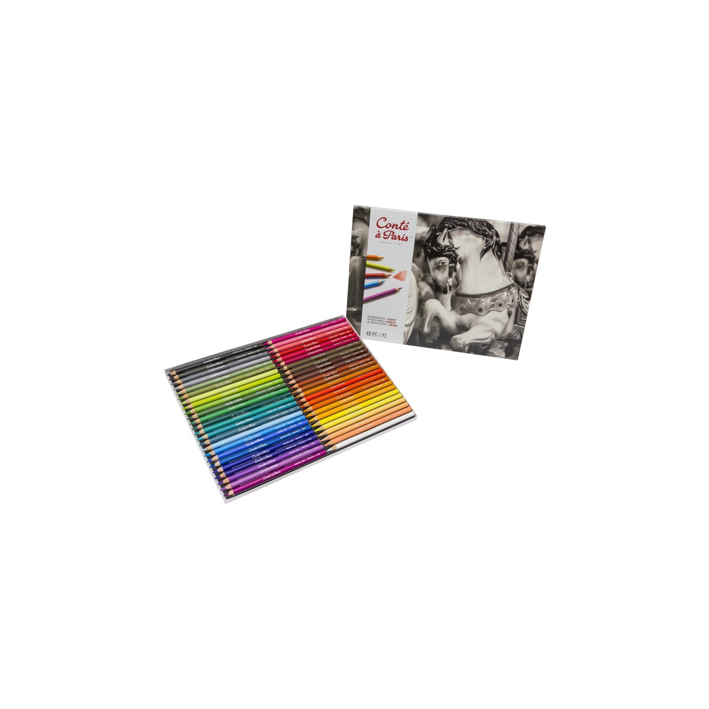 Conté à Paris Pastel Pencils, Assorted Colors, Set of 48