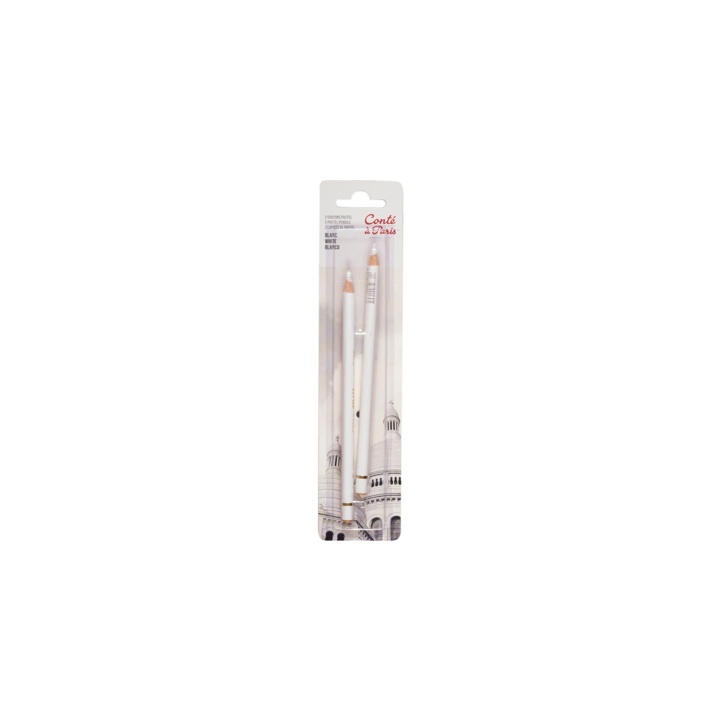 Conté à Paris Pastel Pencils, White, Set of 2
