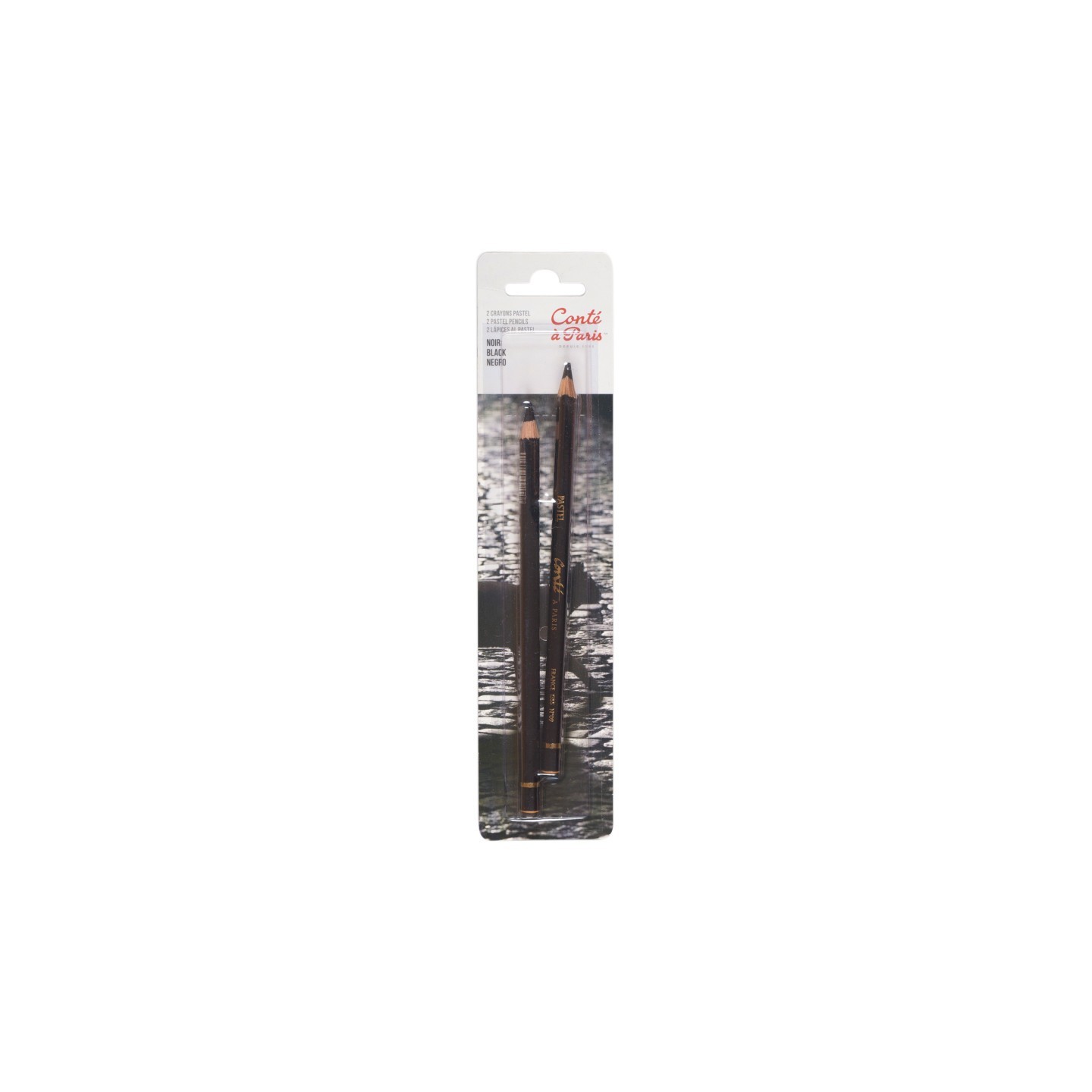 Conté à Paris Pastel Pencils, Black, Set of 2