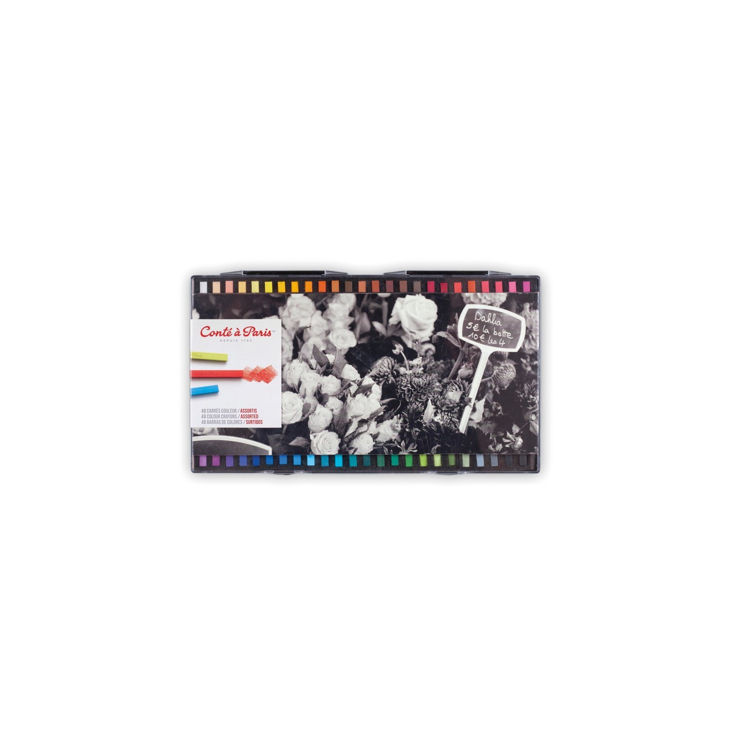Conté à Paris Carrés Couleur Pastel Crayons, Assorted Colors, Set of 48