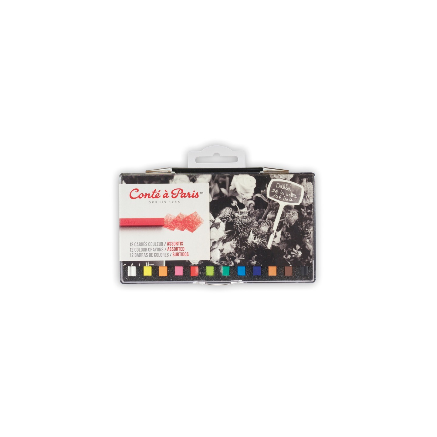Conté à Paris Carrés Couleur Pastel Crayons, Assorted Colors, Set of 12