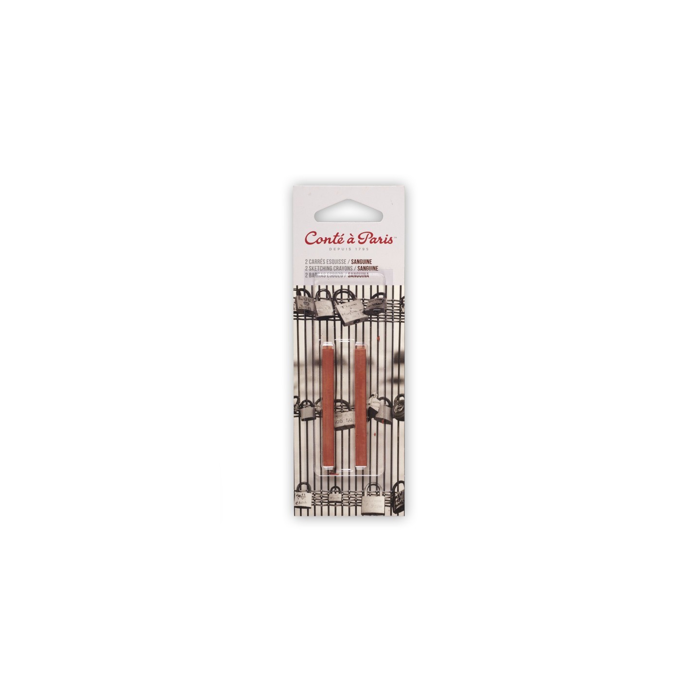 Conté à Paris Carrés Esquisse Sketching Pastel Crayons, Sanguine (2450), Pack of 2