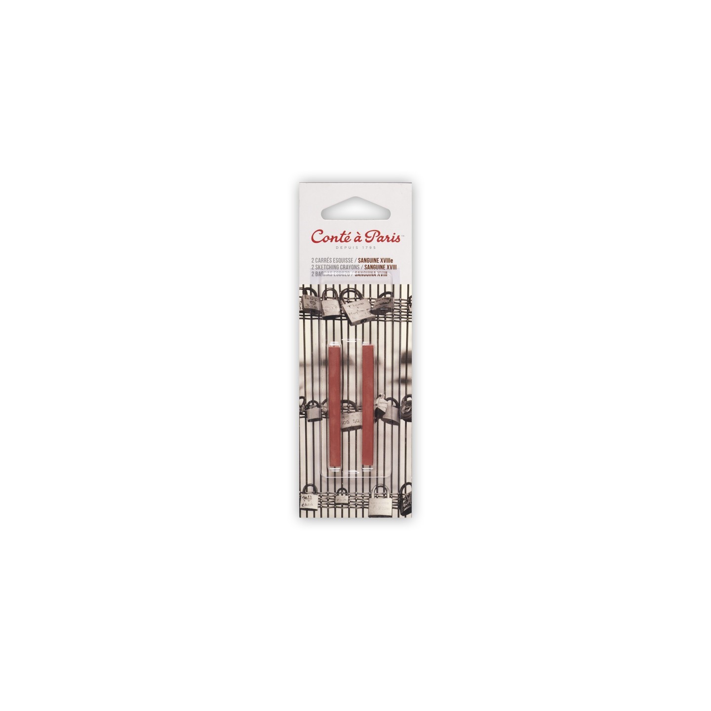 Conté à Paris Carrés Esquisse Sketching Pastel Crayons, Sanguine 18th Century (2451), Pack of 2