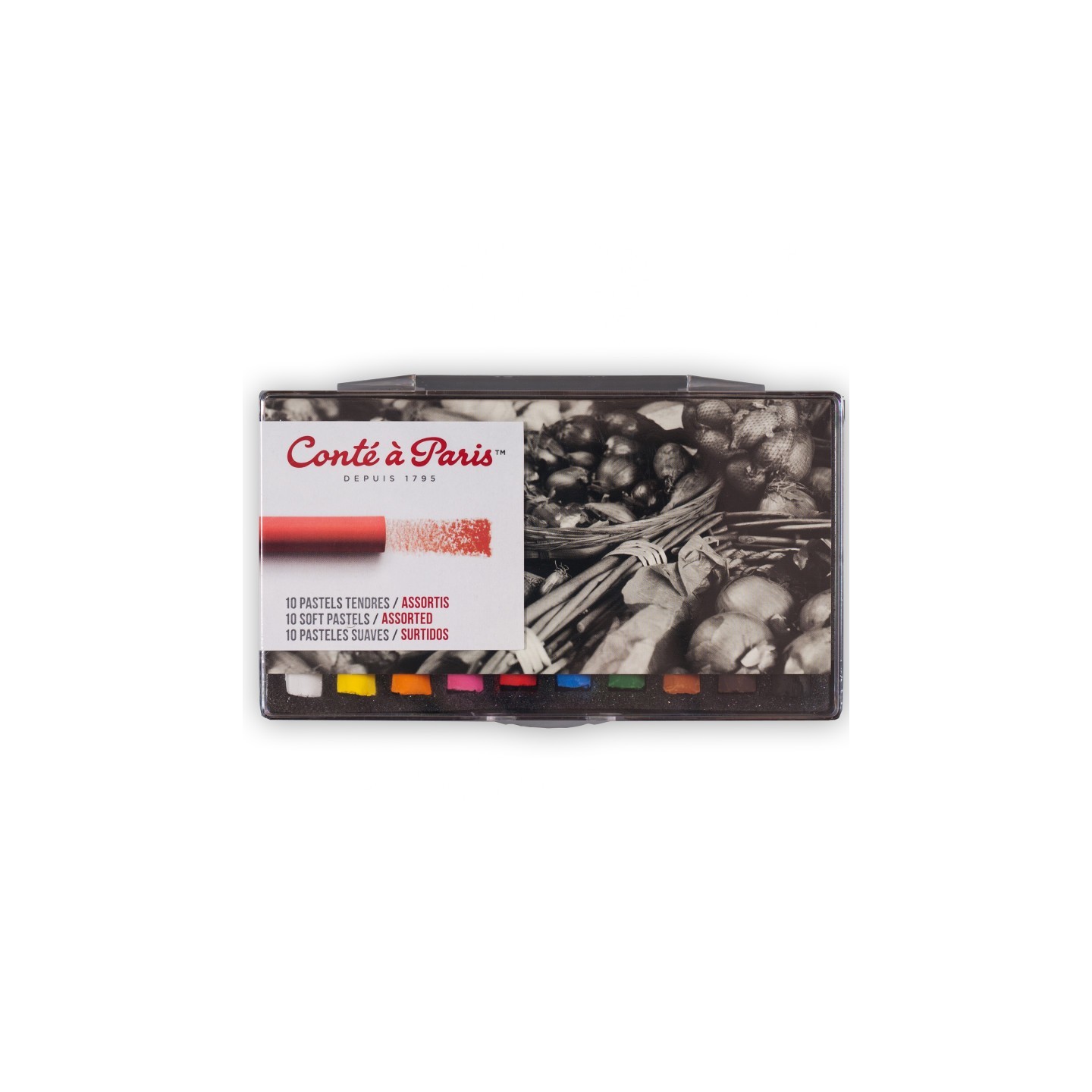 Conté à Paris Soft Pastels, Assorted Colors, Peggable Set of 10
