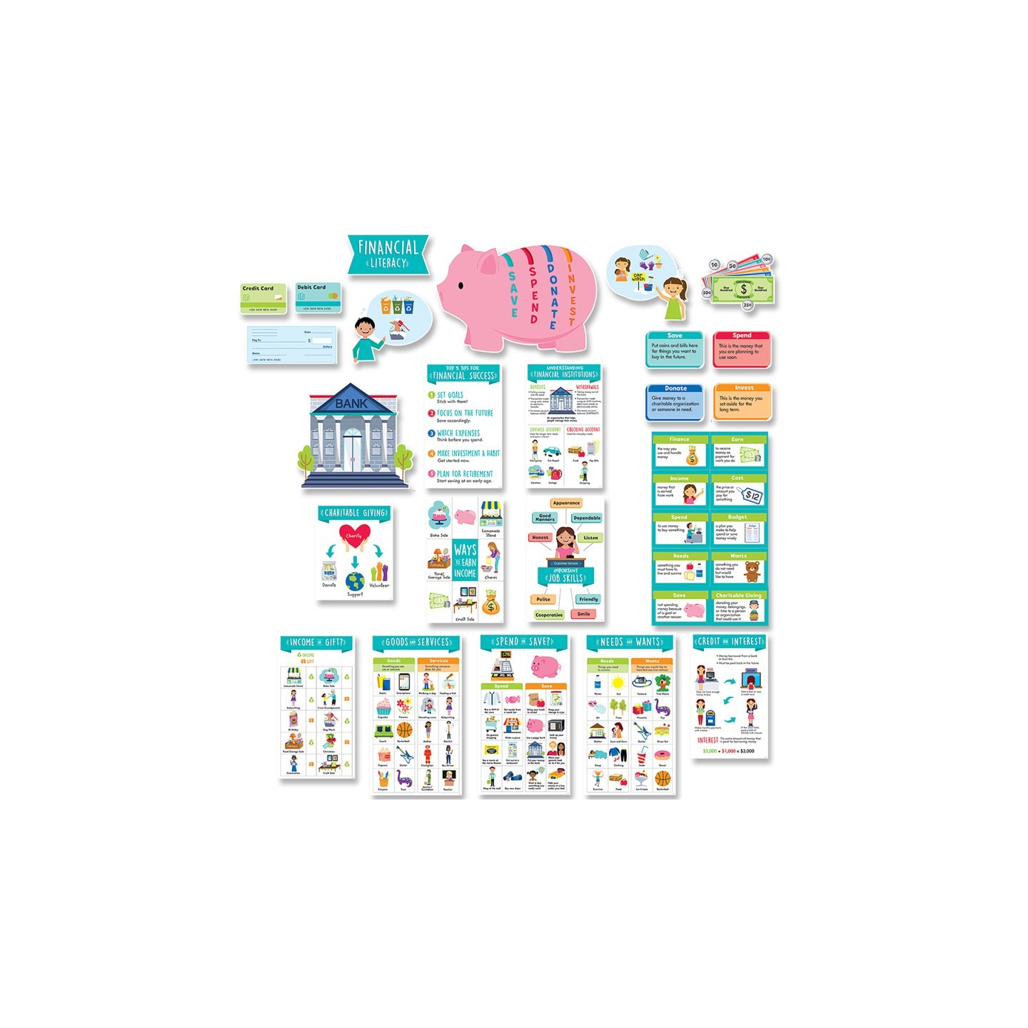 Creative Teaching Press® Financial Literacy for Kids Bulletin Board Set