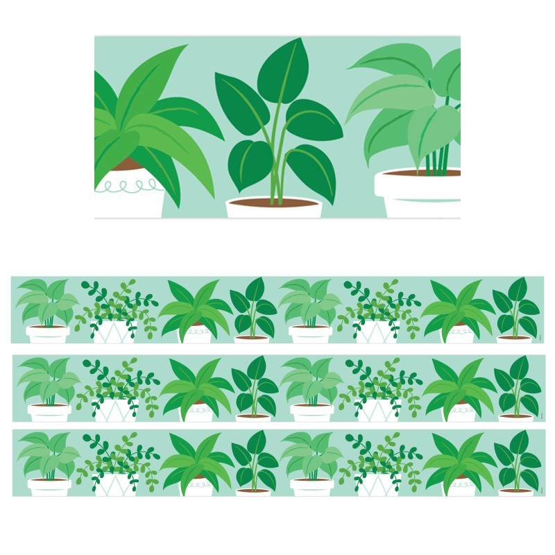 Creative Teaching Press® Potted Plants EZ Border, 48 Feet Per Pack, 3 Packs