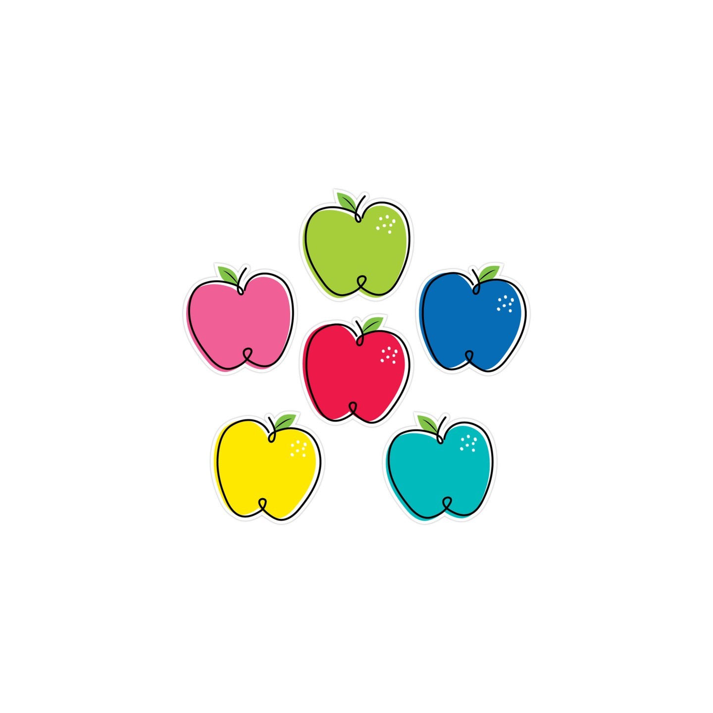 Creative Teaching Press® Core Décor Doodle Apples 6" Designer Cut-Outs, Pack of 36