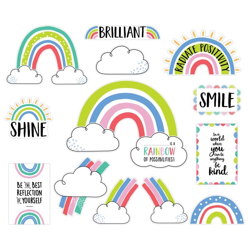 Creative Teaching Press® Rainbow Doodles Doodly Rainbows Bulletin Board Set