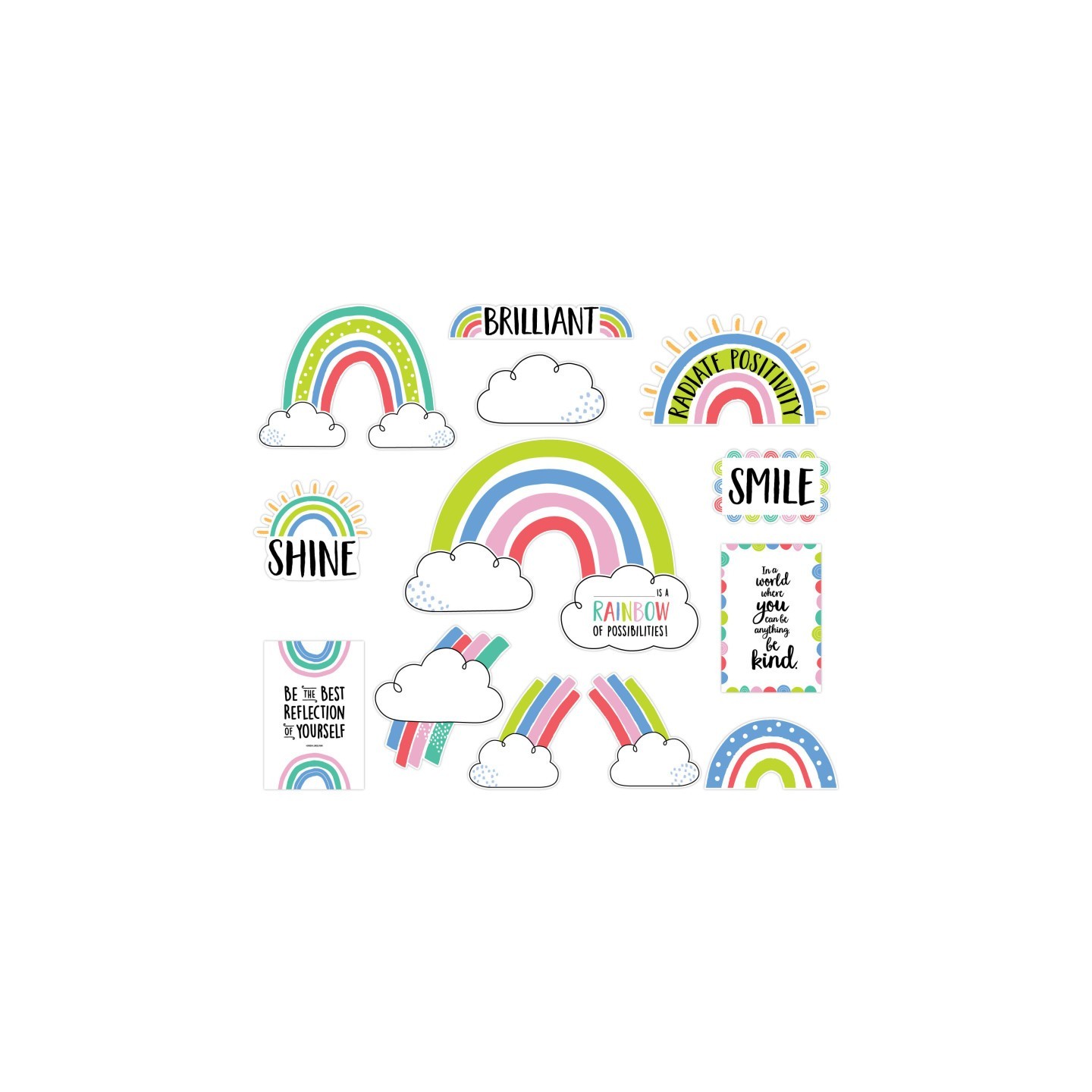 Creative Teaching Press® Rainbow Doodles Doodly Rainbows Bulletin Board Set