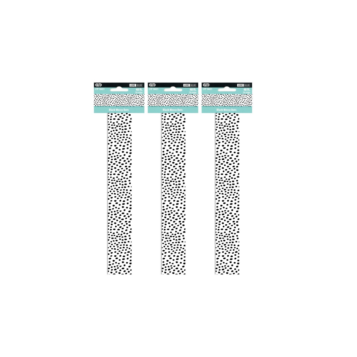 Creative Teaching Press® Black Messy Dots EZ Border, 48 Feet Per Pack, 3 Packs