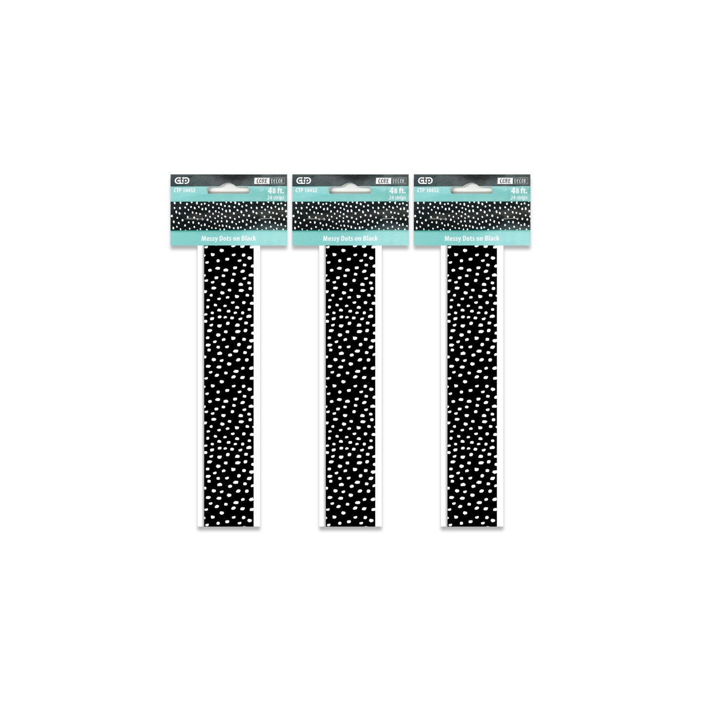 Creative Teaching Press® Messy Dots on Black EZ Border, 48 Feet Per Pack, 3 Packs