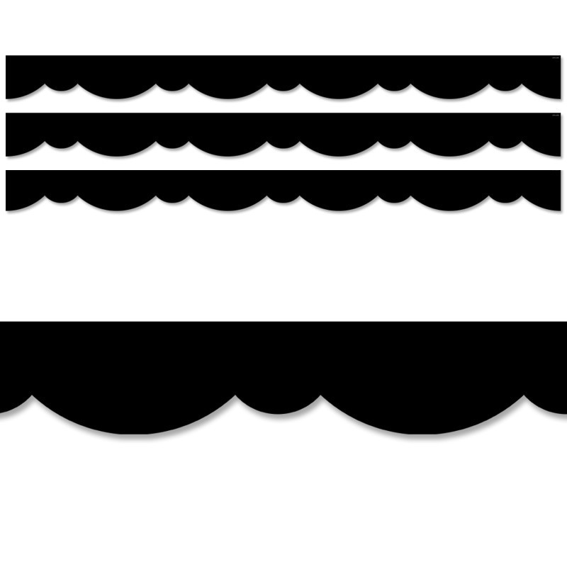 Creative Teaching Press® Core Décor Black Stylish Scallops EZ Border, 48 Feet Per Pack, 3 Packs