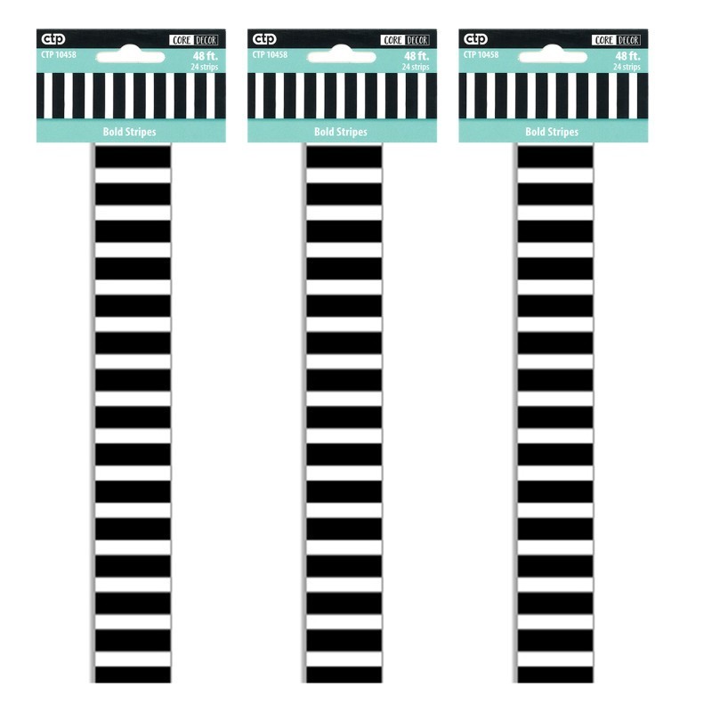 Creative Teaching Press® Core Décor Bold Stripes EZ Border, 48 Feet Per Pack, 3 Packs