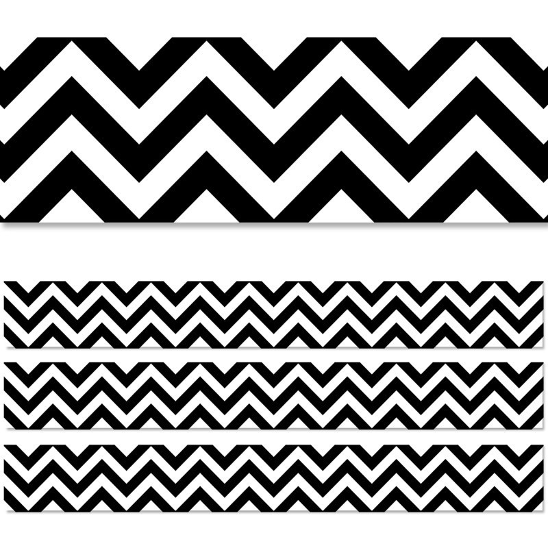 Creative Teaching Press® Black Chevron EZ Border, 48 Feet, 3 Packs