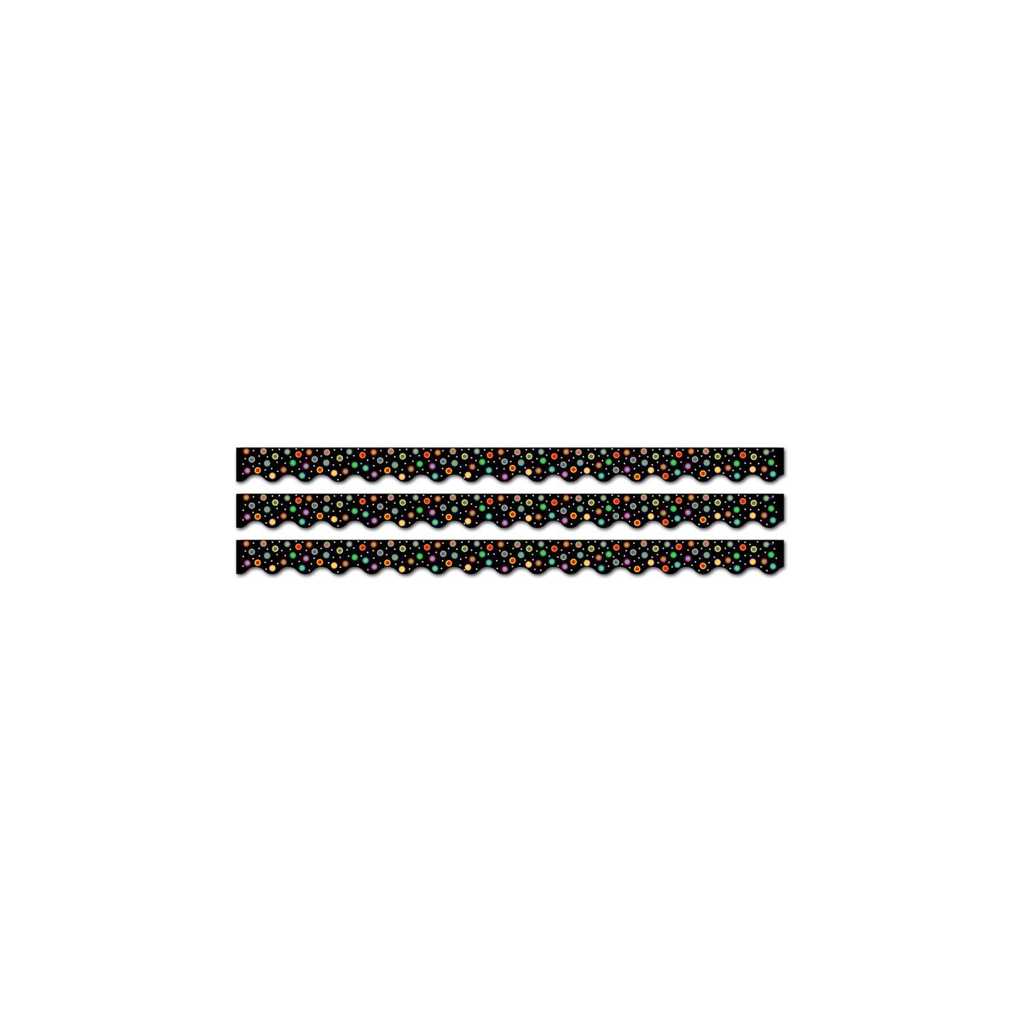 Creative Teaching Press® Dots on Black Wavy EZ Border, 48 Feet Per Pack, 3 Packs