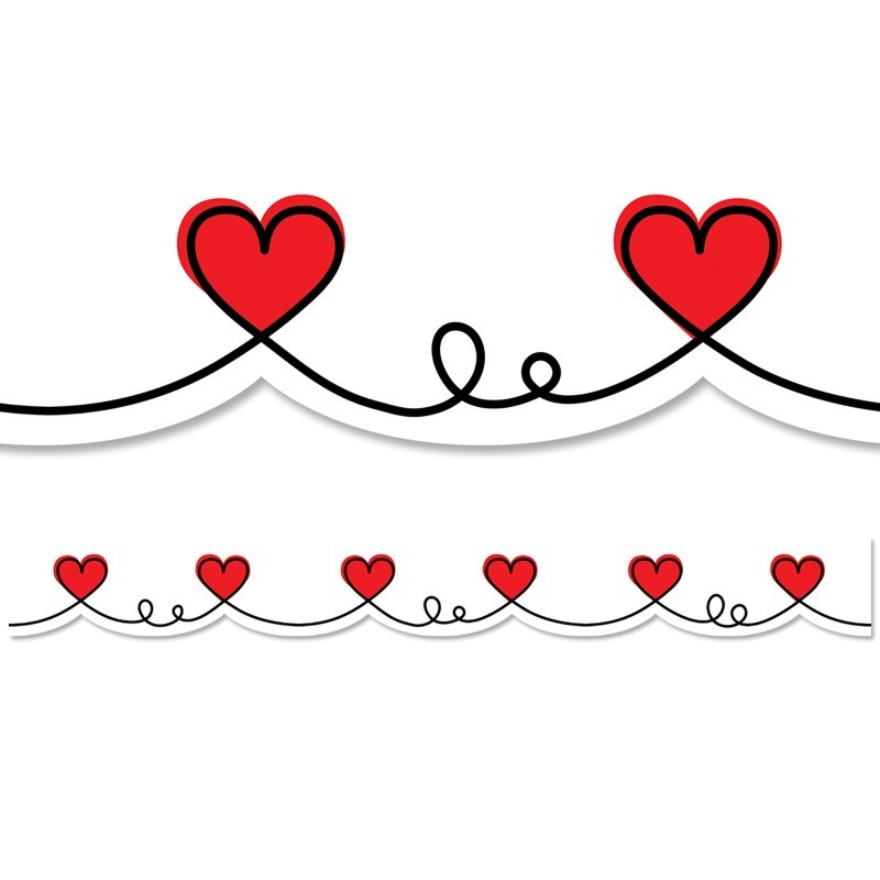 Creative Teaching Press® Doodle Hearts EZ Border, 48 Feet