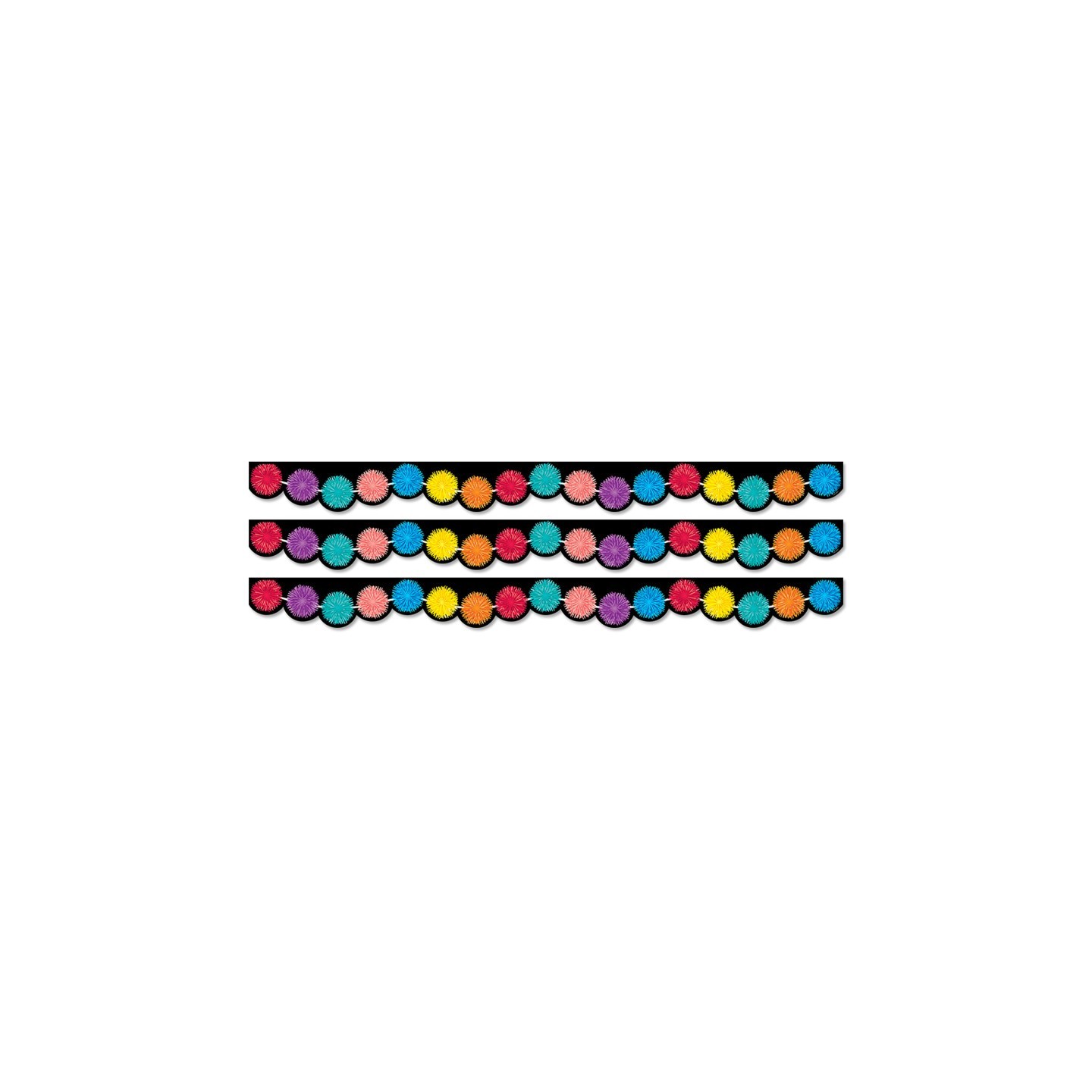 Creative Teaching Press® Pom Poms EZ Border, 48 Feet Per Pack, 3 Packs