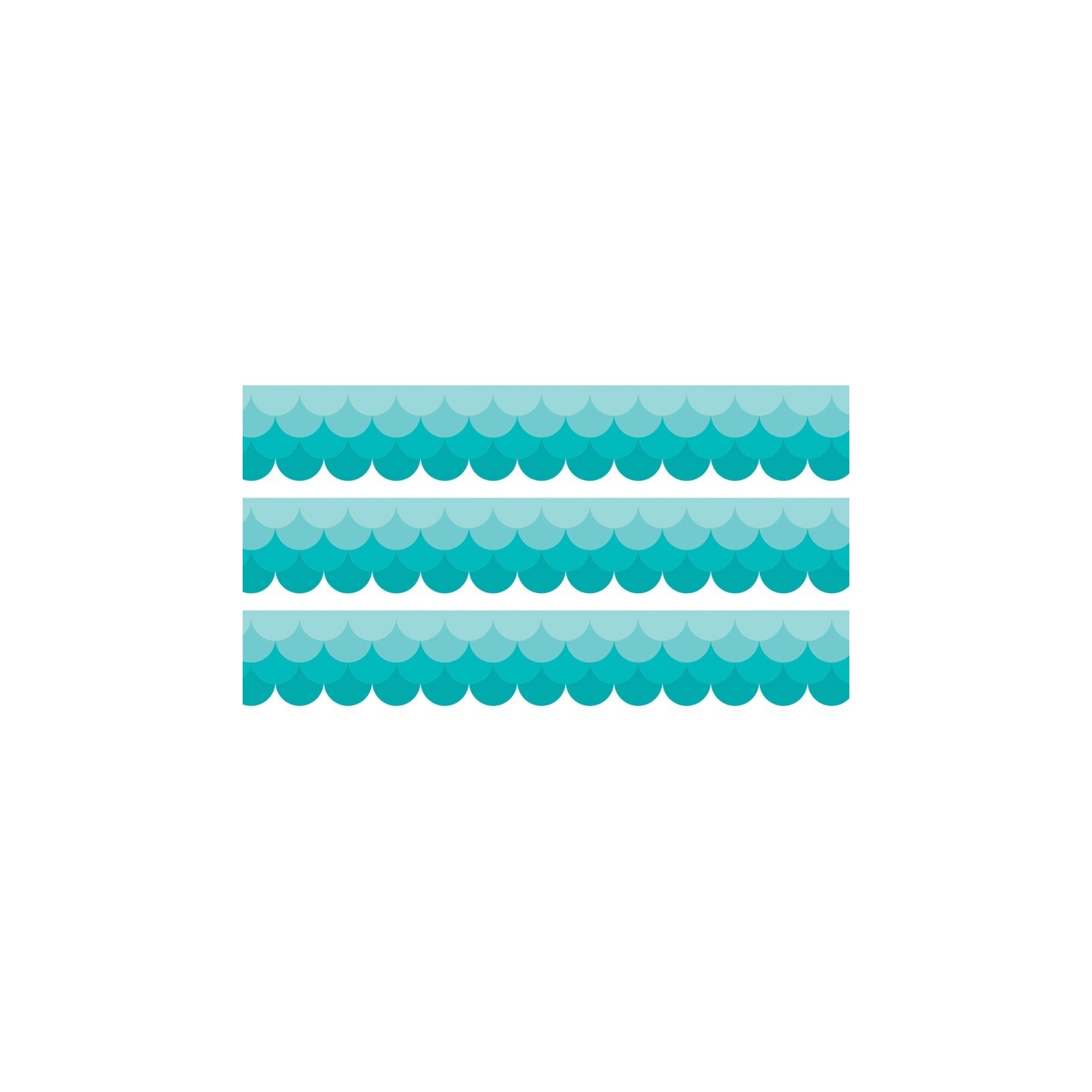 Creative Teaching Press® Painted Palette Ombre Turquoise Scallops EZ Border, 48 Feet Per Pack, 3 Packs