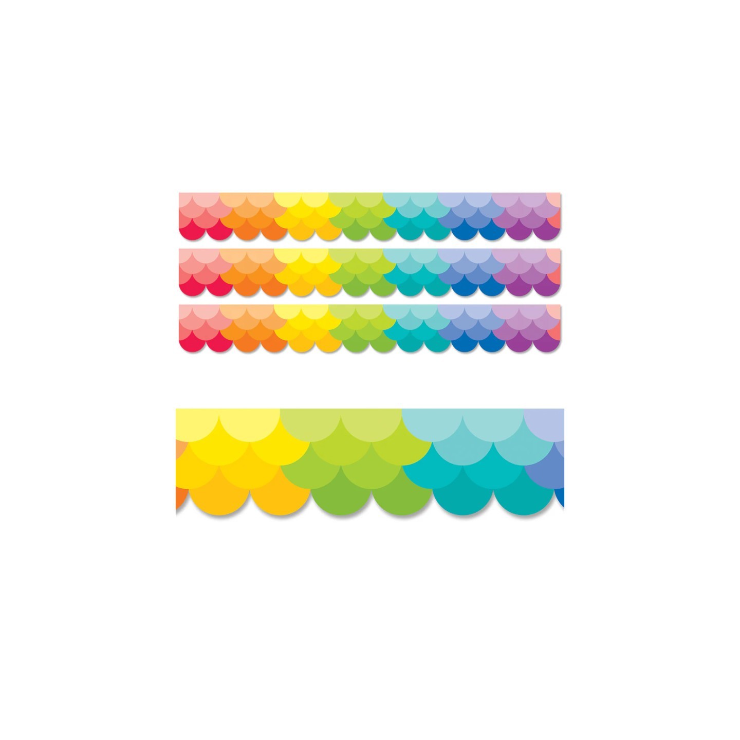 Creative Teaching Press® Ombre Rainbow Scallops EZ Border™, 48 Feet Per Pack, 3 Packs