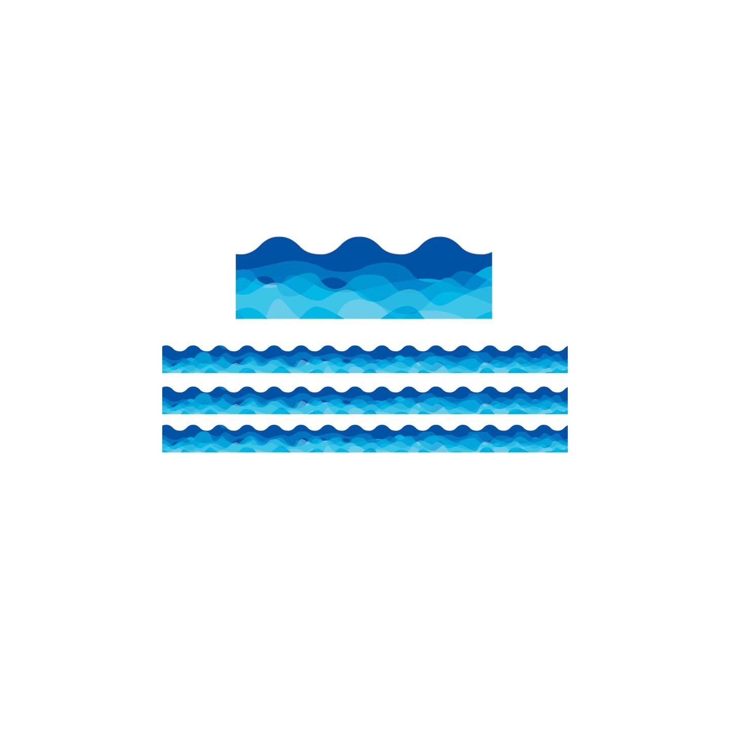 Creative Teaching Press® Waves Of Blue Wavy EZ Border, 48 Feet Per Pack, 3 Packs