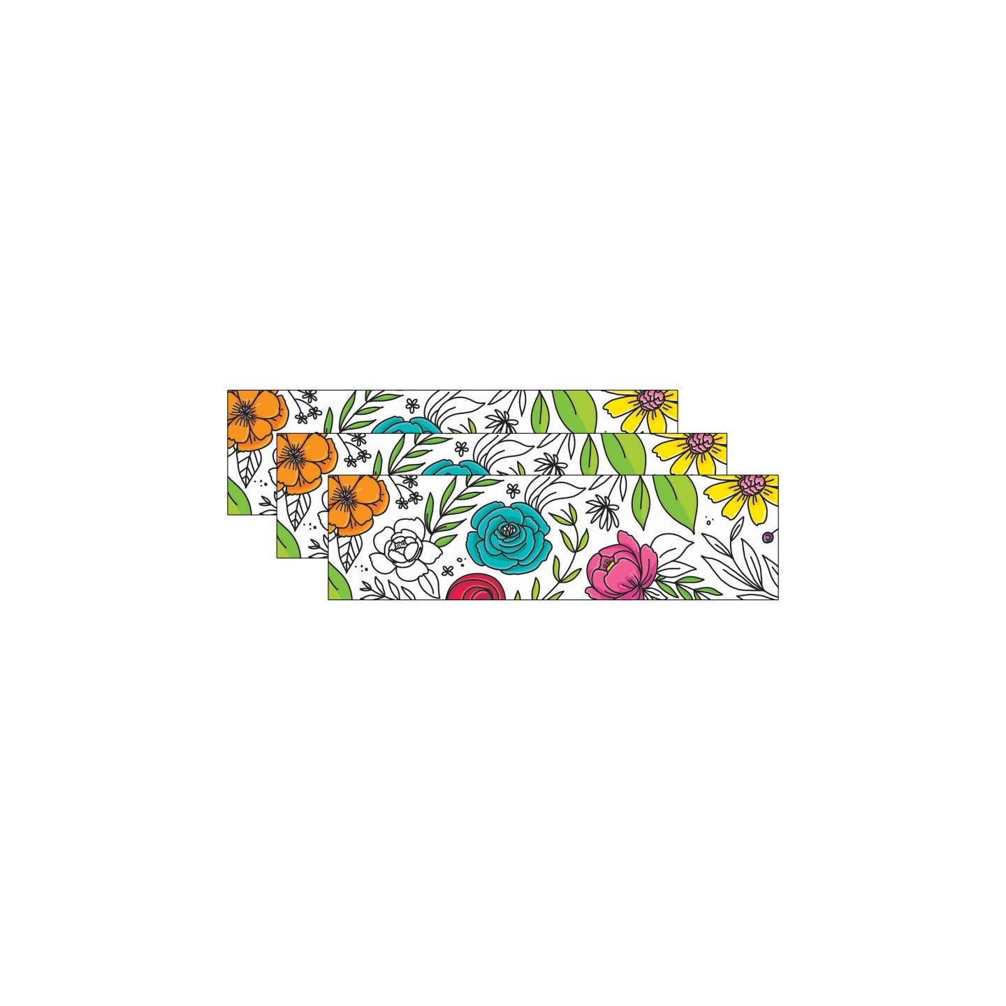 Creative Teaching Press® Bright Blooms Doodly Blooms EZ Border™, 48 Feet Per Pack, 3 Packs