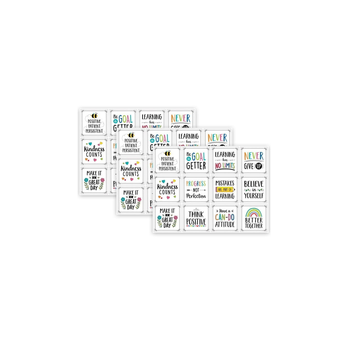 Creative Teaching Press® Positive Mindset 10" Designer Cut-Outs, 12 Per Pack, 3 Packs