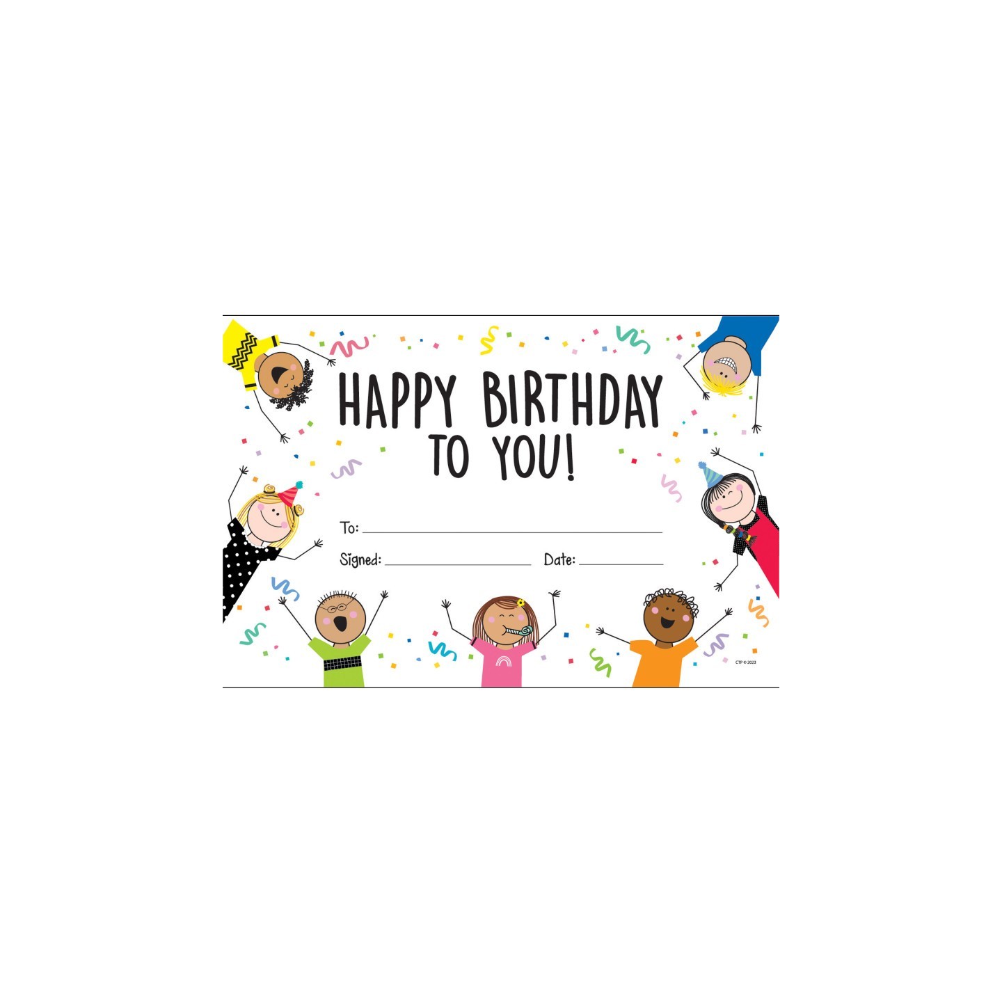 Creative Teaching Press® Stick Kids Happy Birthday Awards, Pack of 30